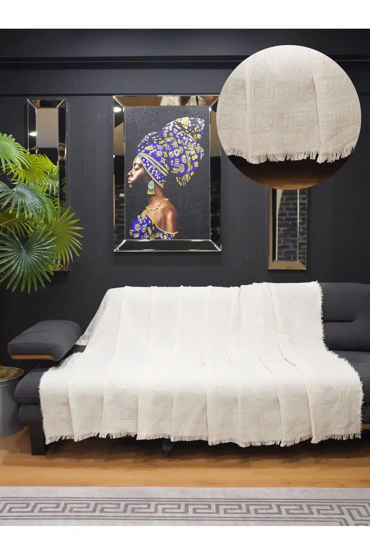 Star Home Collections 170x200 Ekru Pamuklu Koltuk Örtüsü Konfor ve Şıklık Sunar