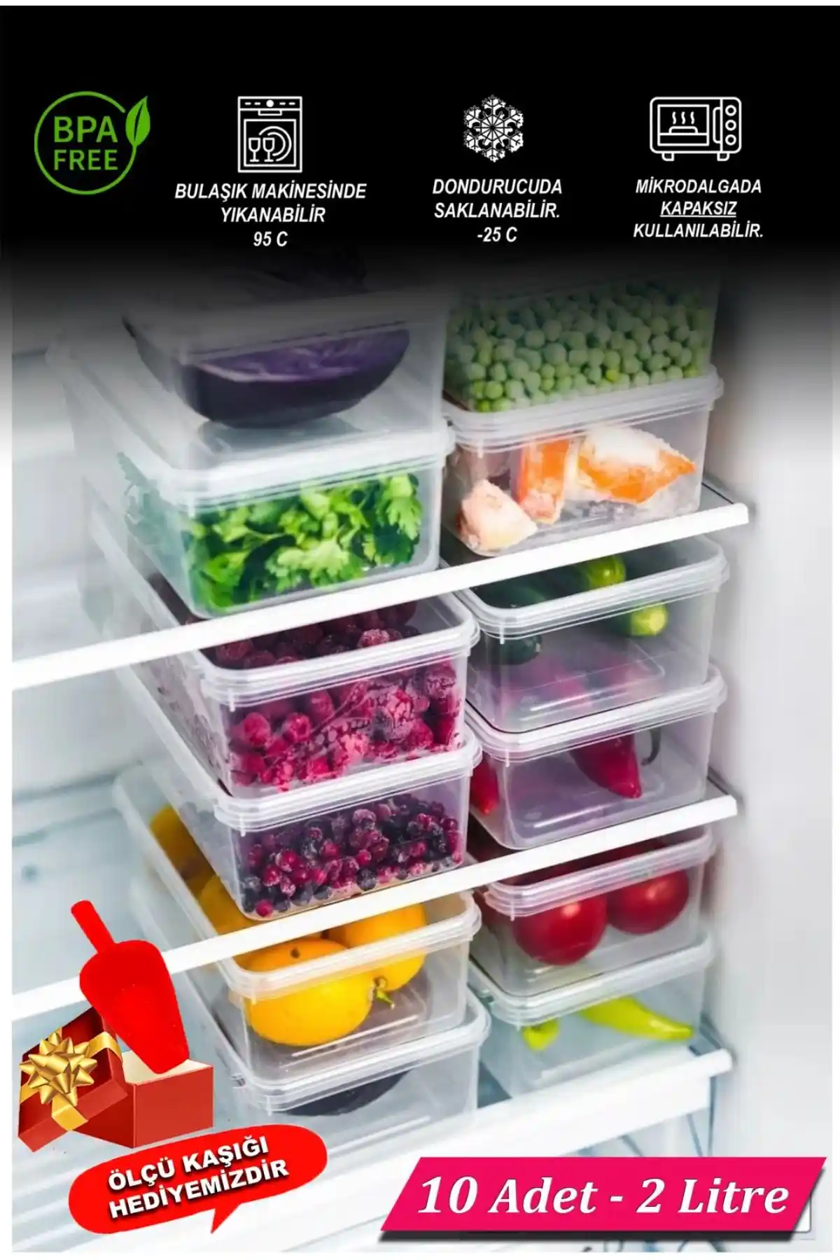 SUPERCUPP Plastik Kapaklı Saklama Kabı 2 Litre, Dayanıklı ve Pratik Saklama Çözümleri