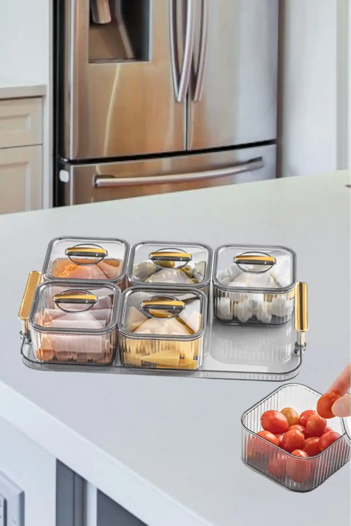 Sweet Ela Platin Seri Kahvaltılık Seti: Modern ve Şık 13 Parça Kahvaltı Takımı