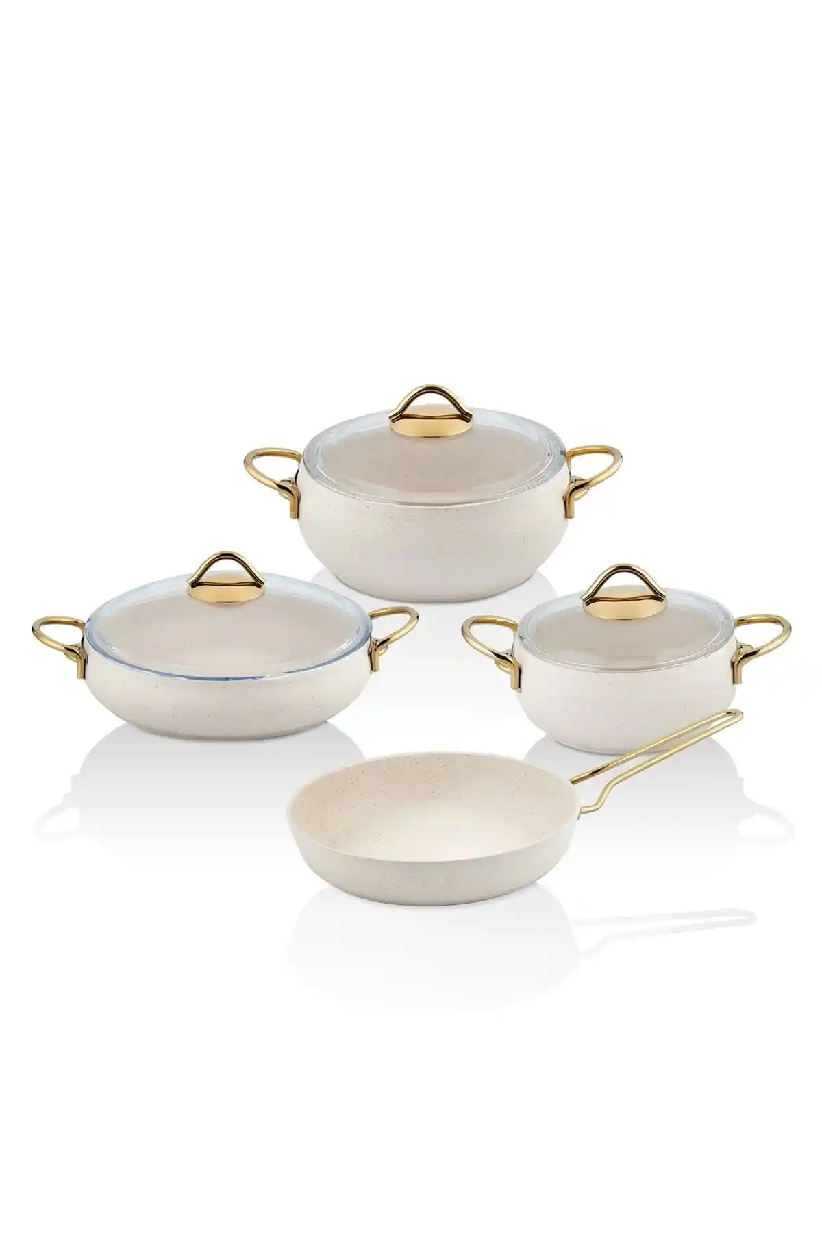 Taç Luna 4'lü Granit Tencere Seti: Estetik ve Dayanıklı Mutfak Gereçleri