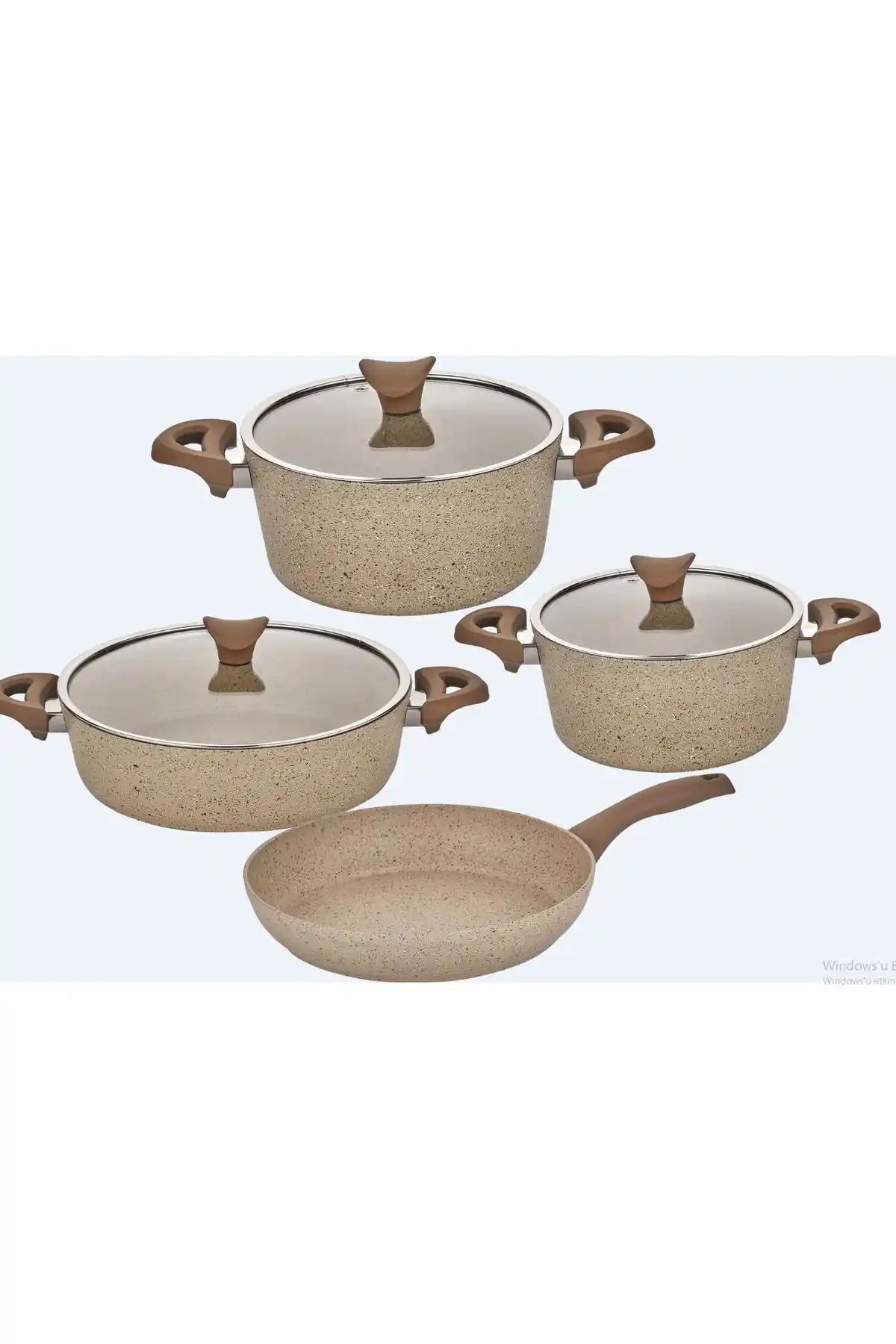 Taç Mastercook 4'lü 7 Parça Granit Tencere Seti Modern ve Dayanıklı Mutfak Gereçleri