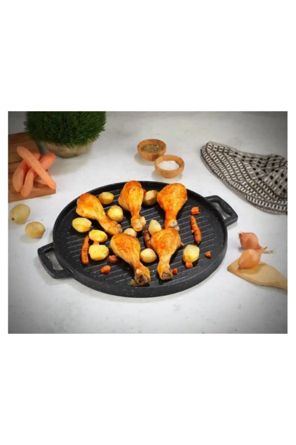 Taç Tac-6326 Gravita Döküm Izgara ve Gözleme Tavası: Şık ve Dayanıklı Mutfak Gereci