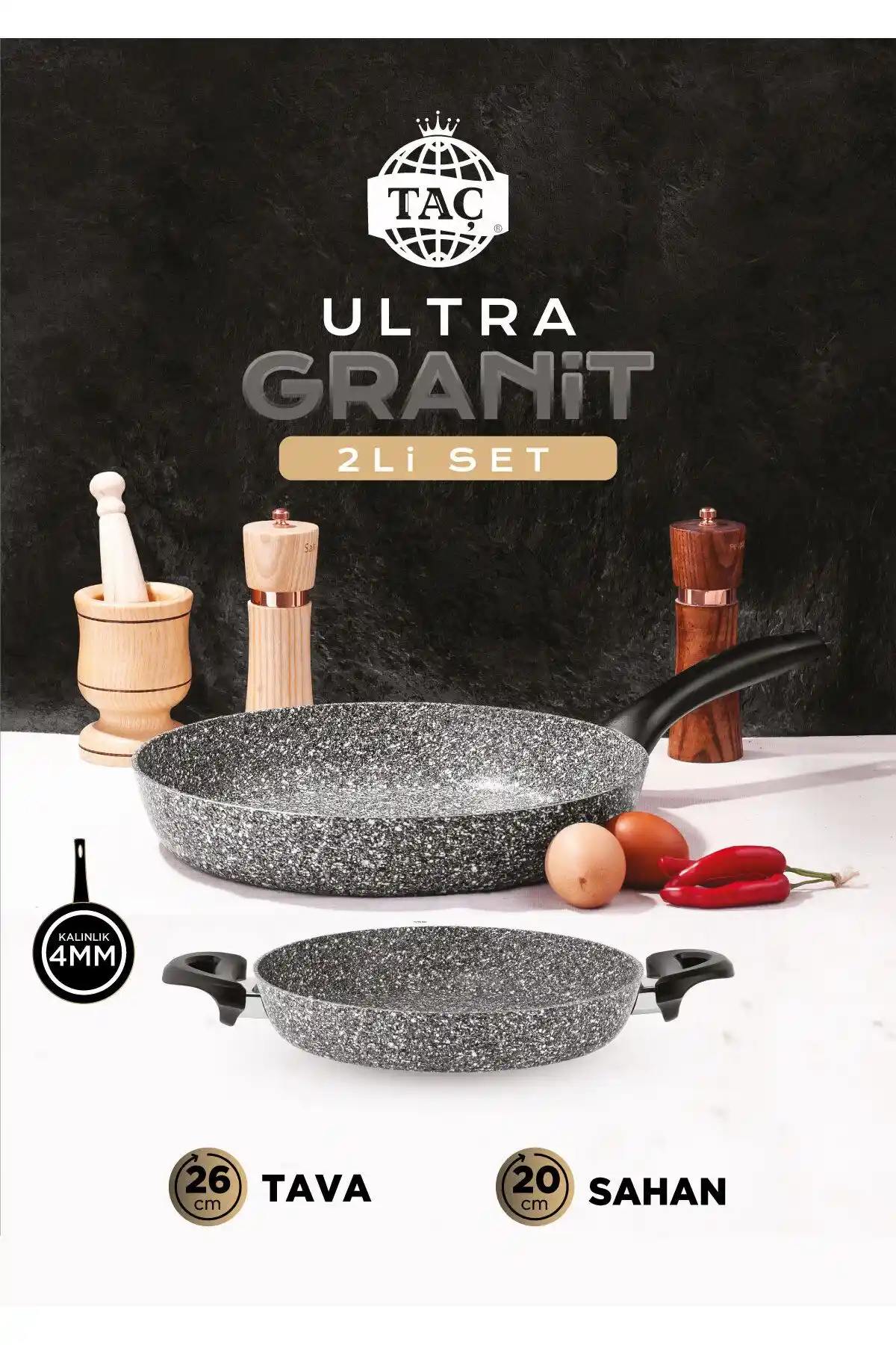 Taç Ultra Granit Tava Sahan Seti ve Tek Kulplu Tava Karşılaştırması