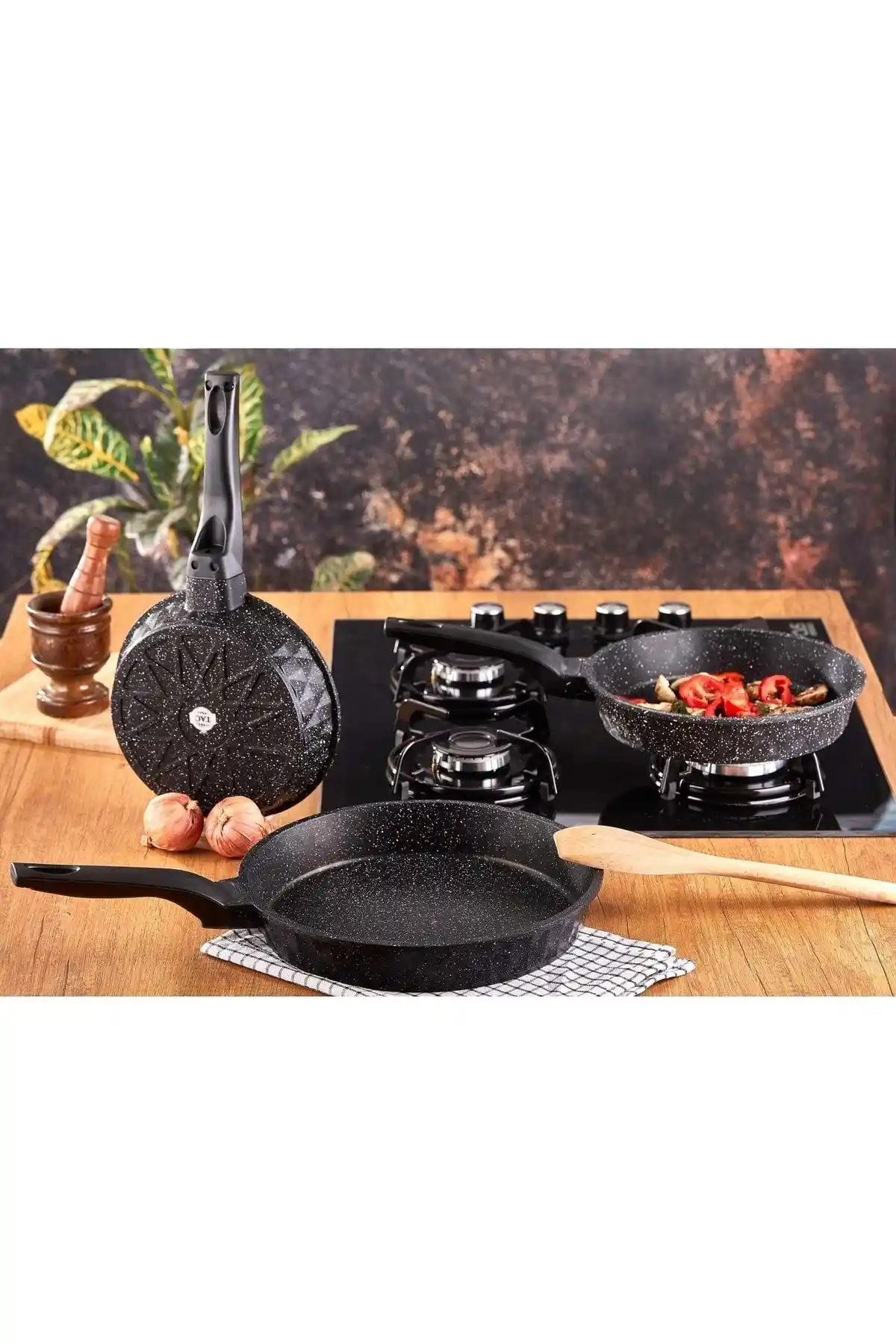 Taç Viva Döküm 3'lü Granit Tava Seti: Dayanıklı ve Şık Mutfak Gereçleri