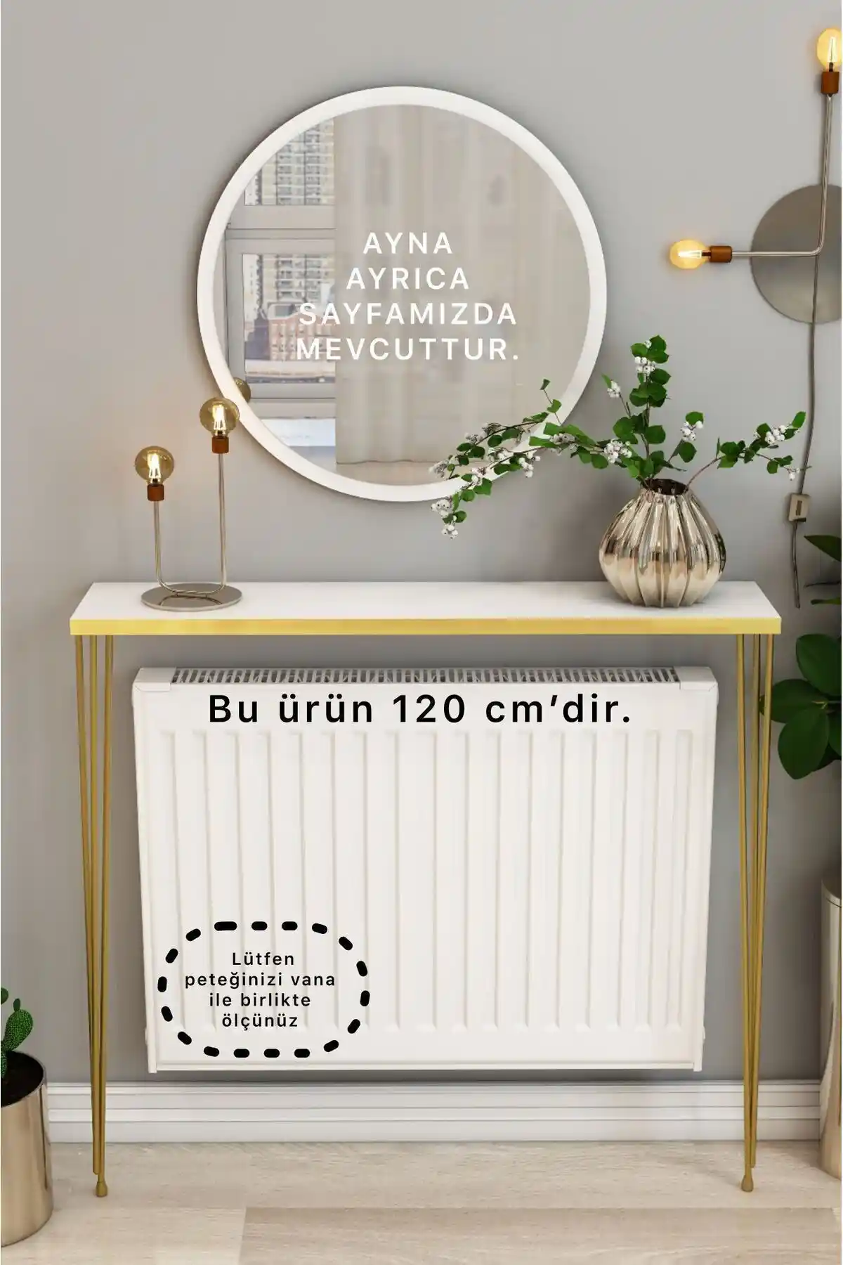 TALAŞTOZUM 120 cm Altın Renkli Petek Üstü Raf Dresuar Modern Tasarım ve Kullanım Özellikleri
