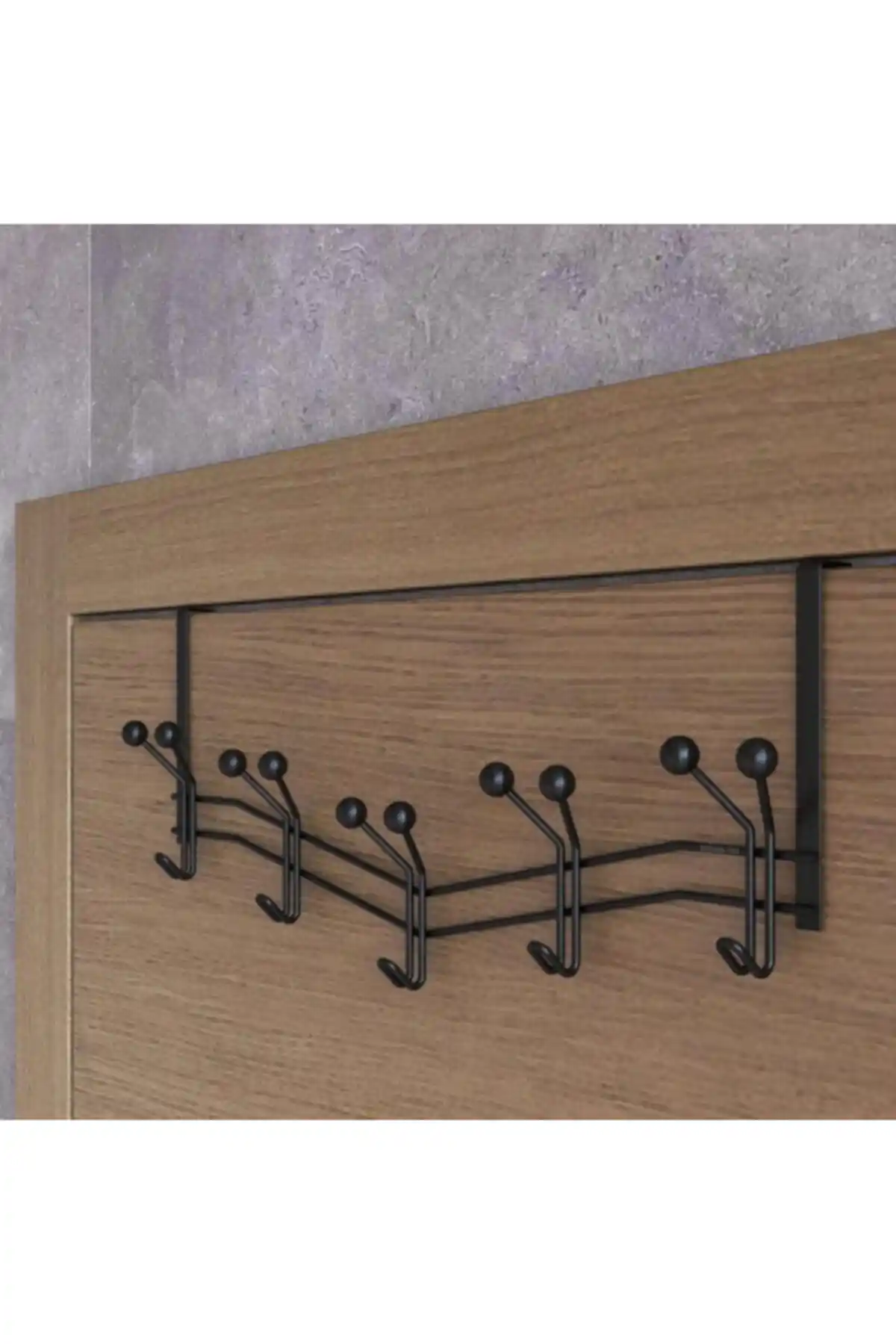 Teknotel 5'li Kapı Arkası Askılık Siyah Modern ve Dayanıklı Tasarım