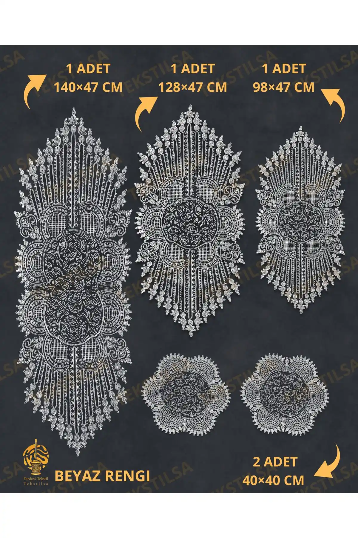 Tekstilsa Lüks Modern Masa Örtüsü Salon ve Oda Dekorasyonları İçin Şık Tasarım