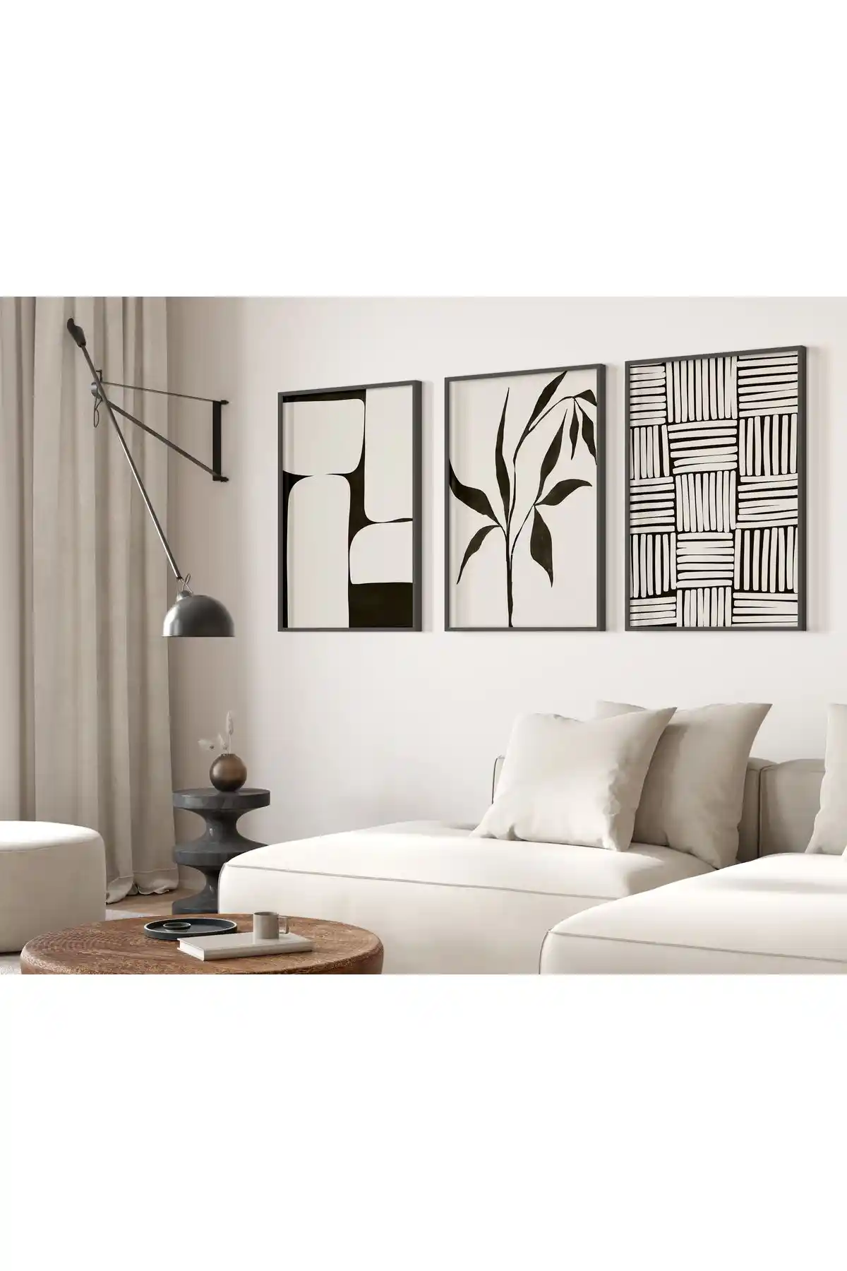 TekTablo Çerçeveli Modern Soyut Tablo Seti Ev Dekorasyonu İçin Şık ve Dayanıklı Tasarım