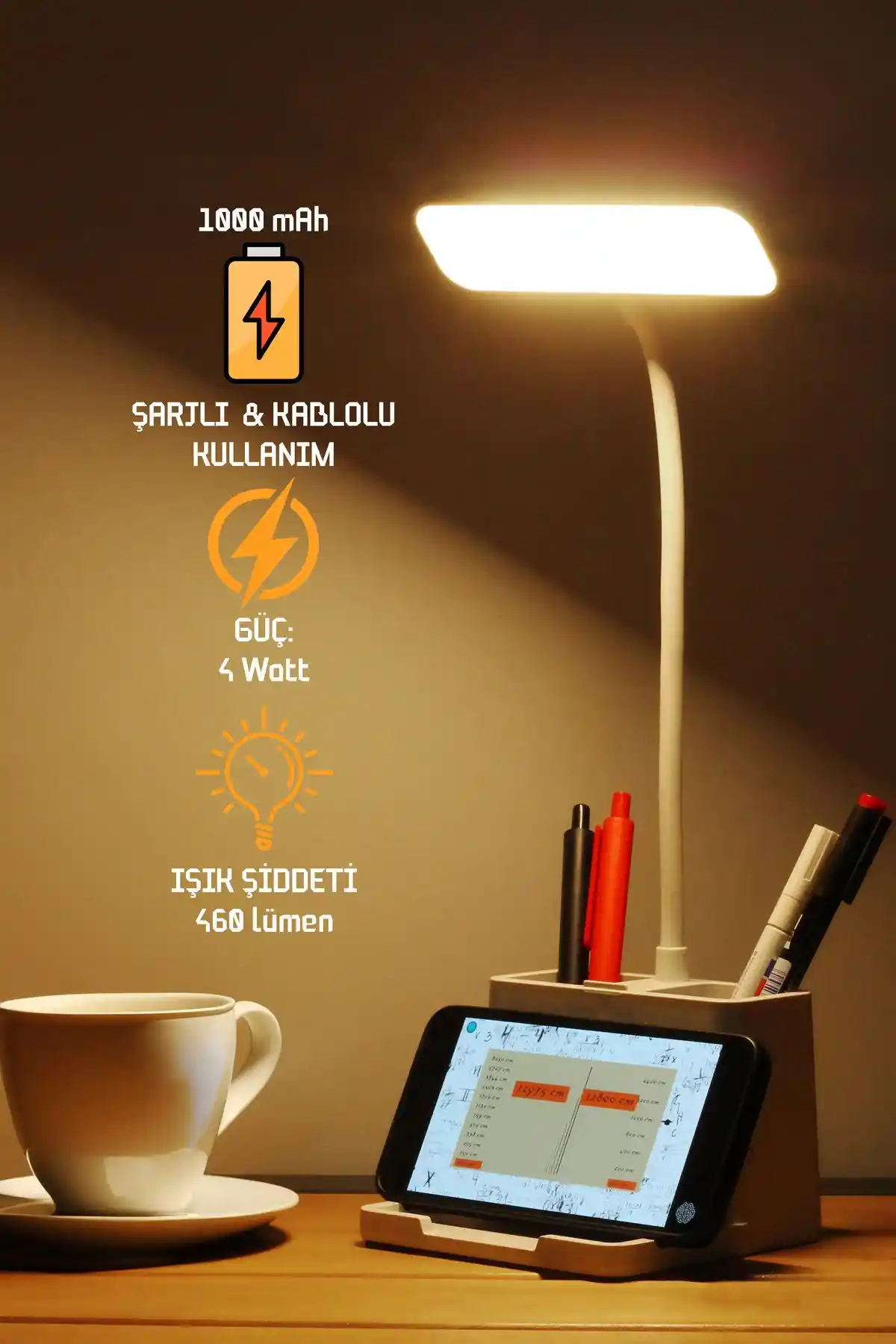 Telvesse Şarjlı Masa Lambası: Modern ve Çok Fonksiyonlu Aydınlatma Çözümü
