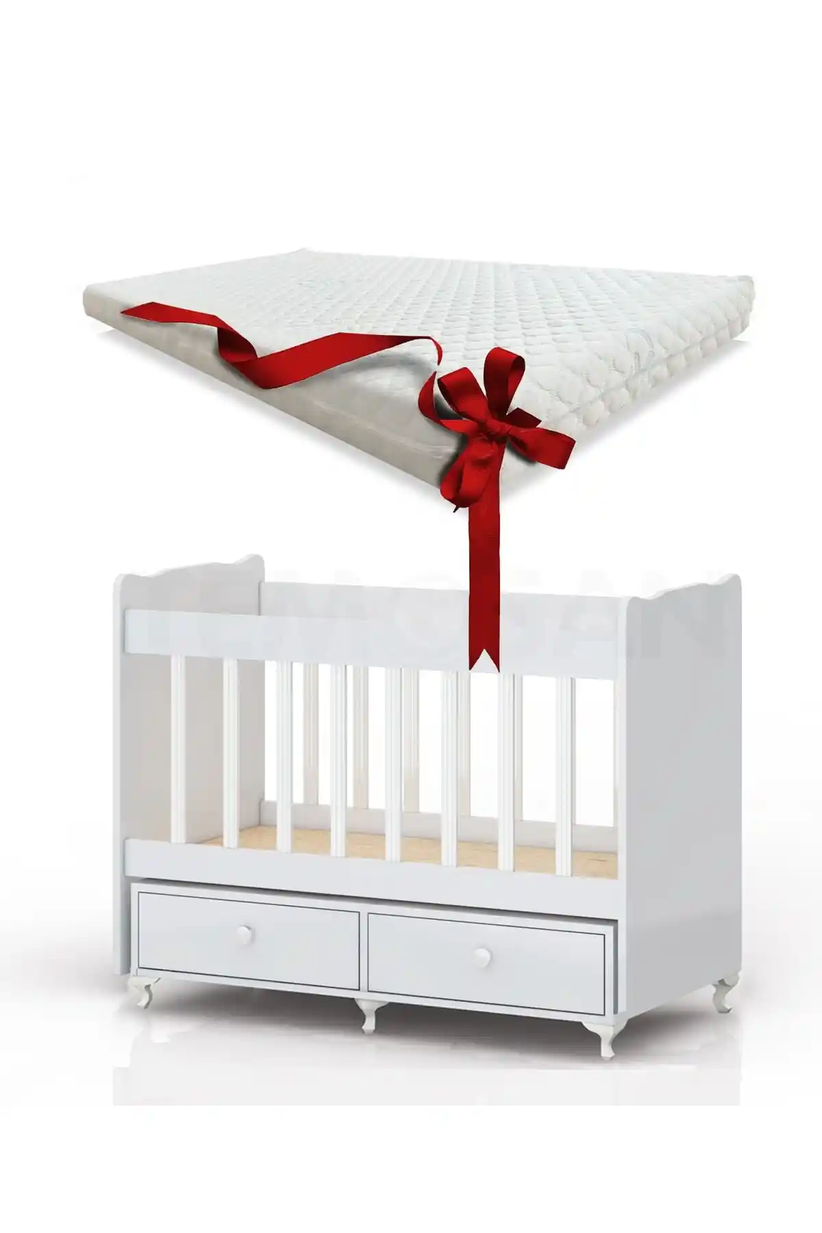 Temosan Mobilya Yataklı Anne Yanı Çekmeceli Beşik Güvenli Bebek Uyku Alanı
