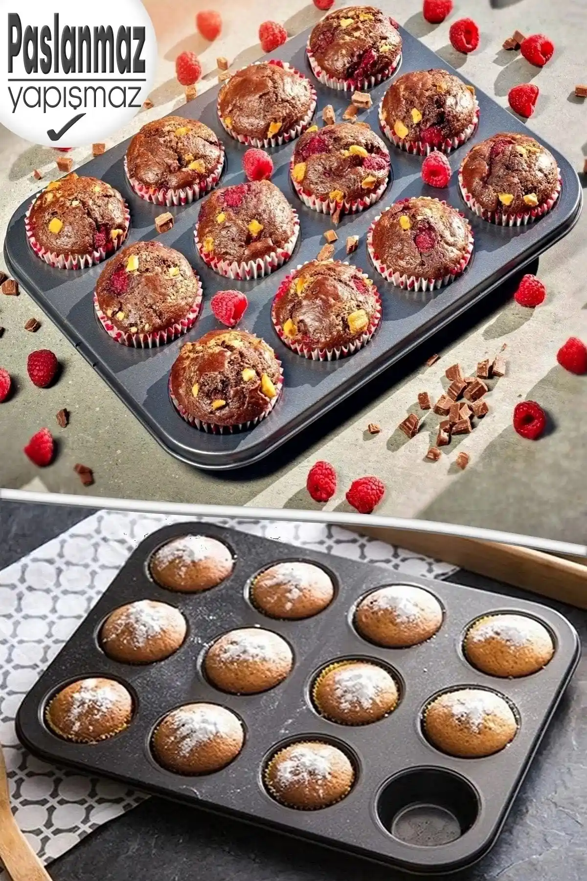 Tilbe Home Muffin Kalıbı: Dayanıklı ve Pratik, Çok Amaçlı Kek ve Muffin Pişirme Kalıbı