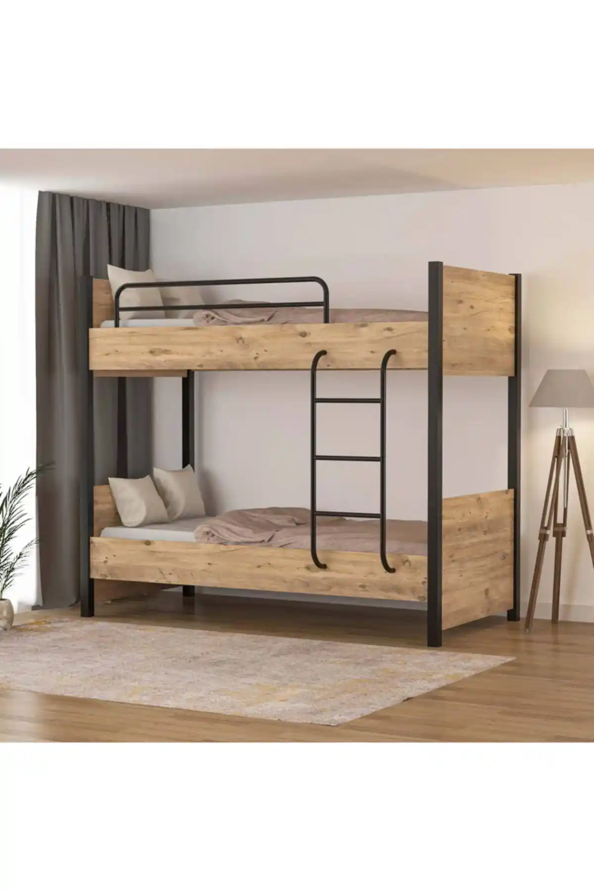 Tino Furniture Berlin Ranza Çift Kişilik Metal Çocuk Odası Mobilyası 90x190 cm Güvenli ve Modern Tasarım