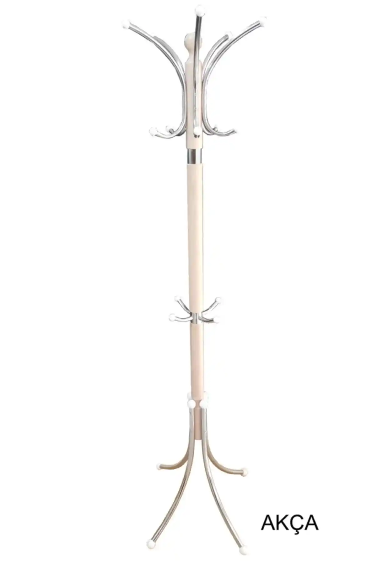 TOLUNAY Portmanto Ayaklı Askılık Yonca Model Akçaağaç - Şık ve Dayanıklı Depolama Çözümü