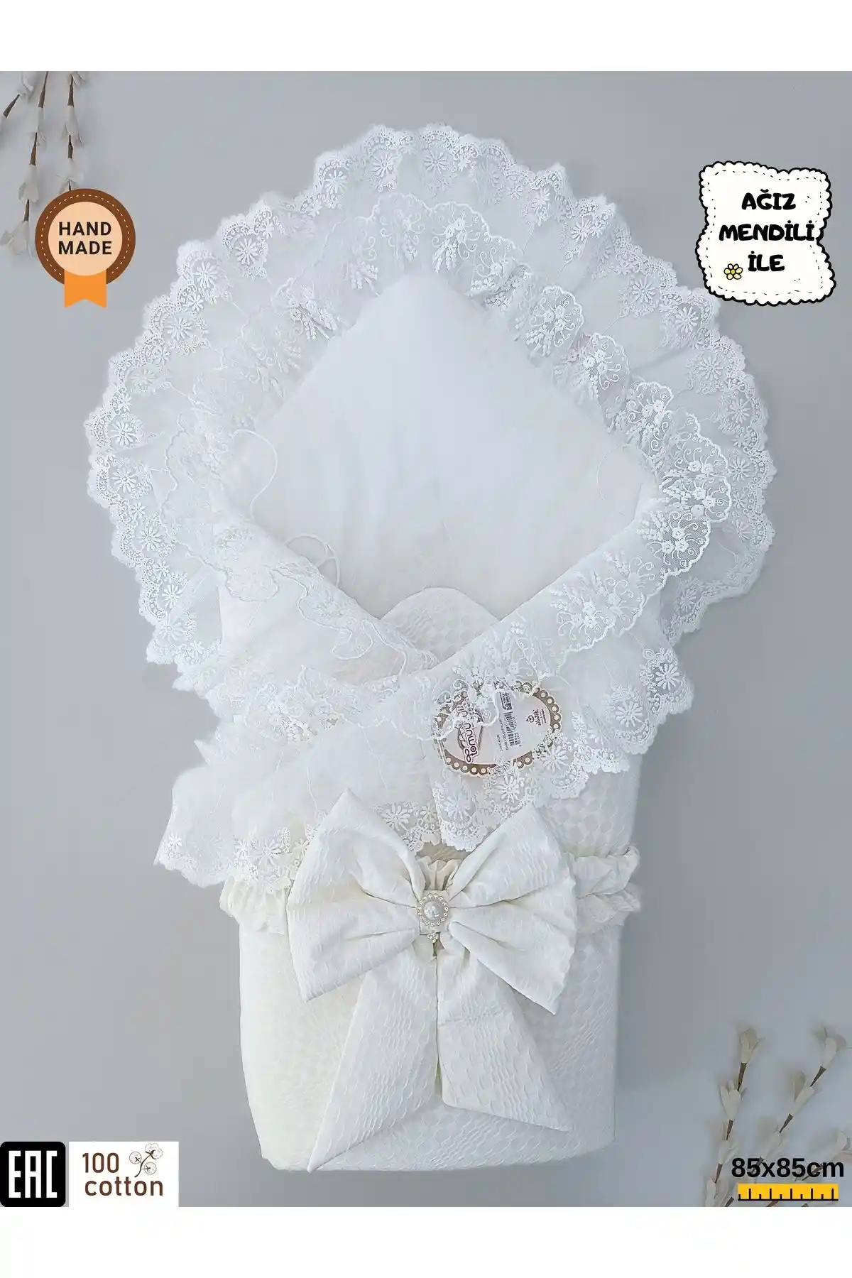 Tomuycuk Ekru Bebek Battaniyesi: Doğal ve Çok Fonksiyonlu Konfor Seçeneği