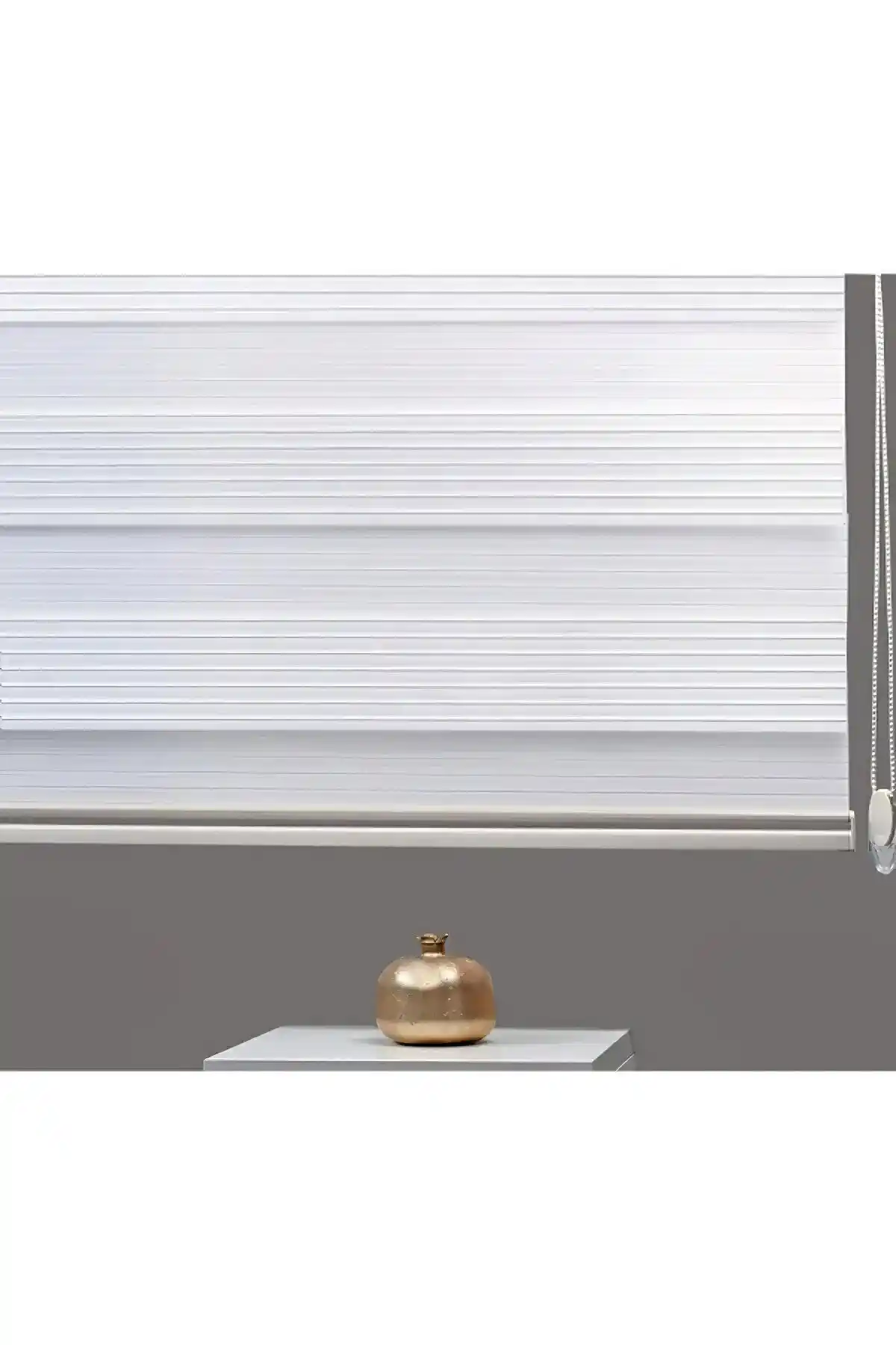 Trend Stor Perde Ekru Geniş Plise Zebra Stor Güneşlik Perde Modern ve Şık Tasarım