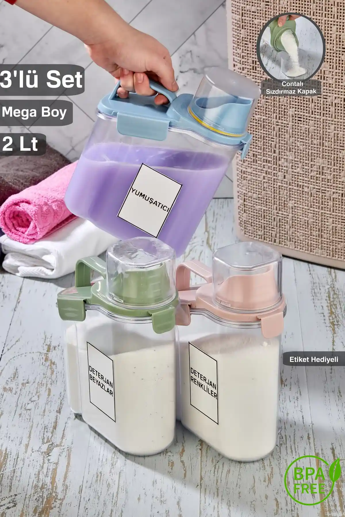 Tugomer 3'lü Kapaklı Saklama Kabı ile Ev ve Banyo Düzeninizi Geliştirin