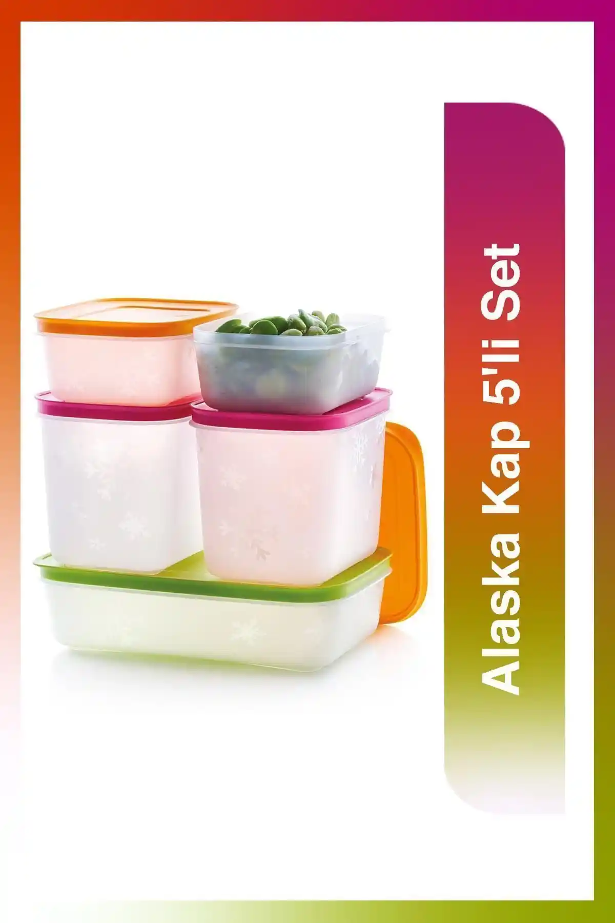 Tupperware Alaska Kap 5'li Set: Güvenli ve Pratik Mutfak Saklama Çözümleri