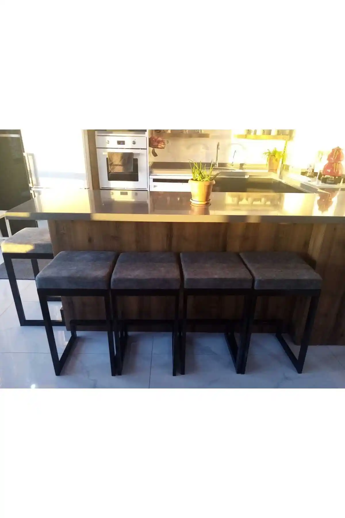 Turgutsan Mobilya Modern ve Dayanıklı Bar Sandalyesi İskandinav Stilinde Tasarım