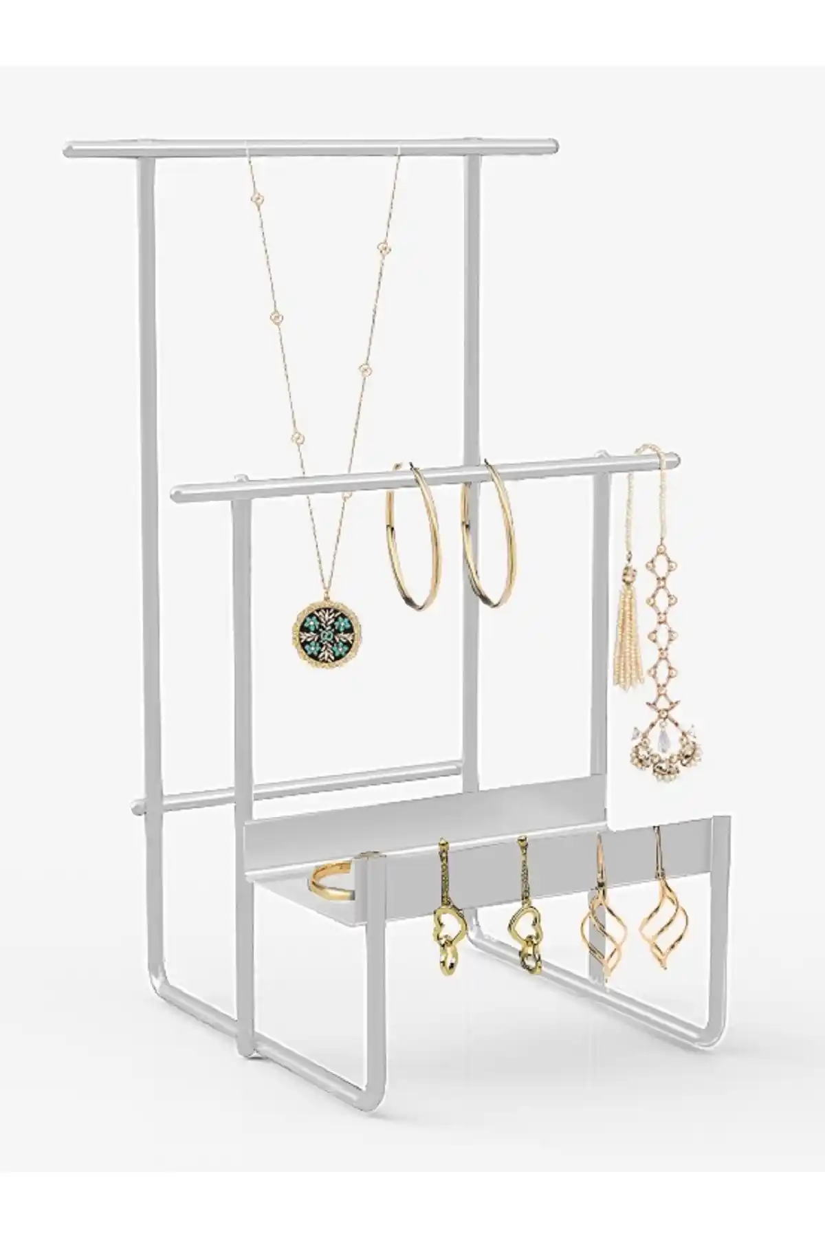 TWİN HOME Beyaz Takı Standı Modern ve Fonksiyonel Dekorasyon Parçası