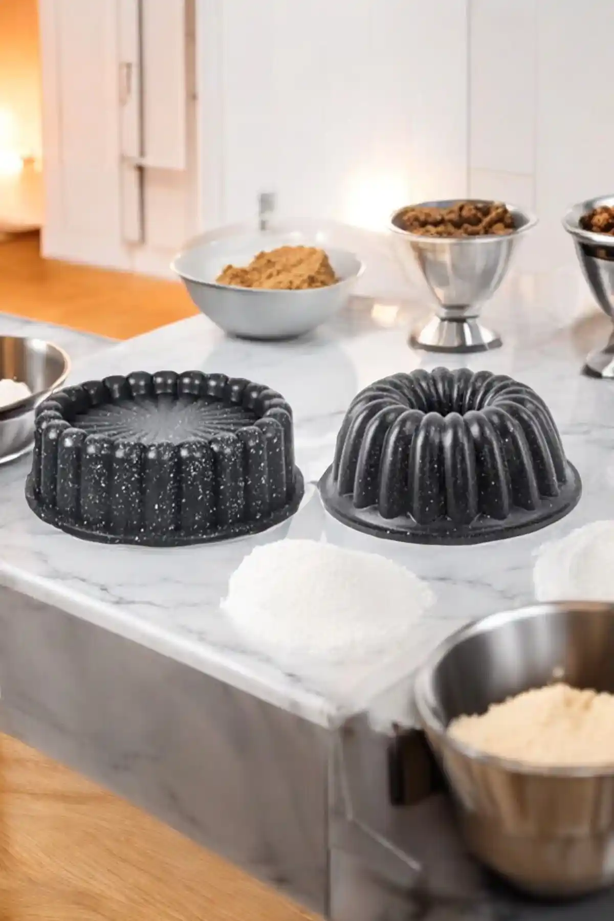 Umut 2'li Granit Döküm Kek ve Tart Kalıbı: Eşit Pişirme ve Kolay Temizlik İçin Ideal Çözüm