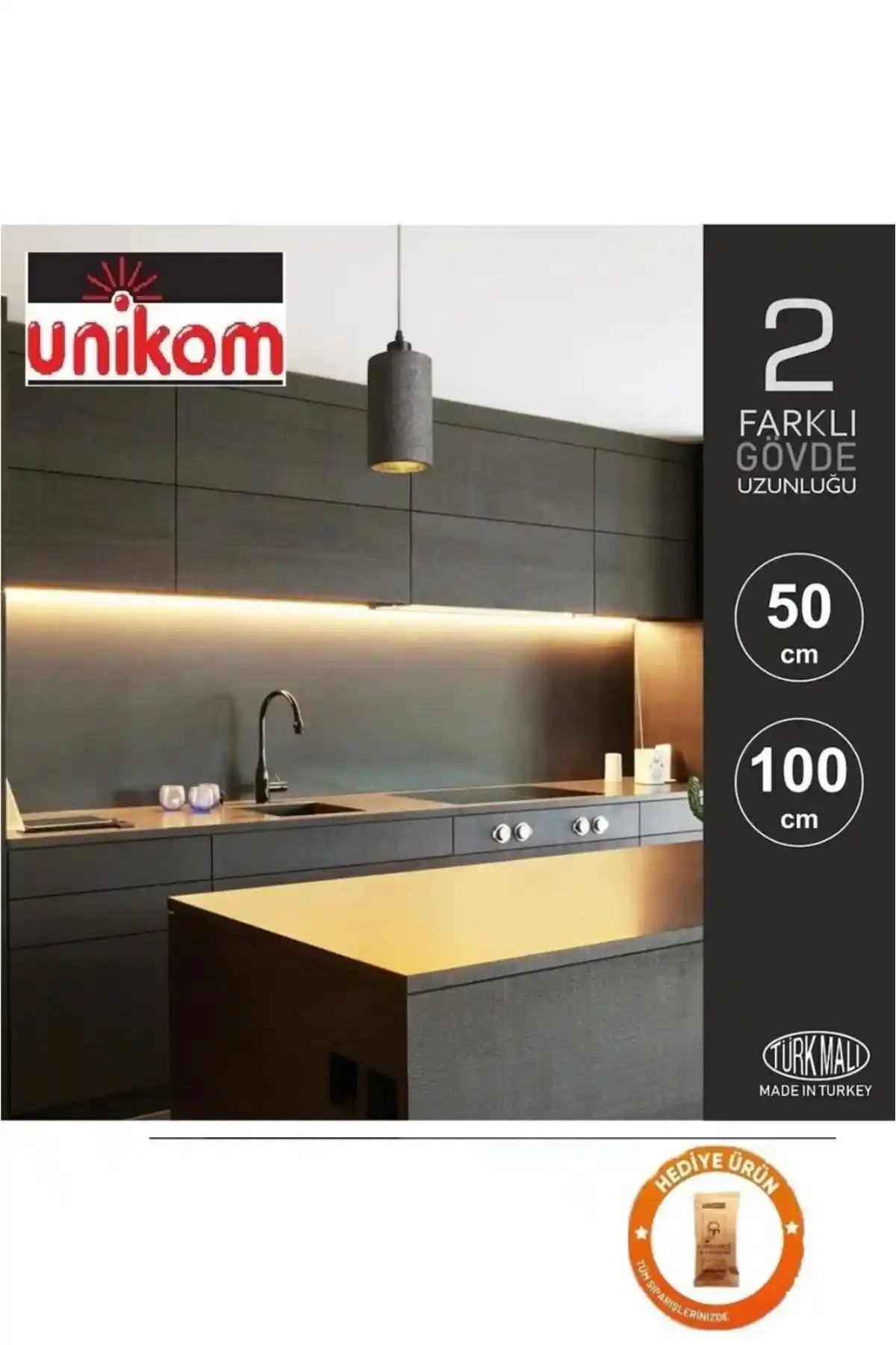 UNİKOM Mutfak Tezgah Altı Dekoratif LED Aydınlatma Armatürü Modern ve Enerjik Tasarım