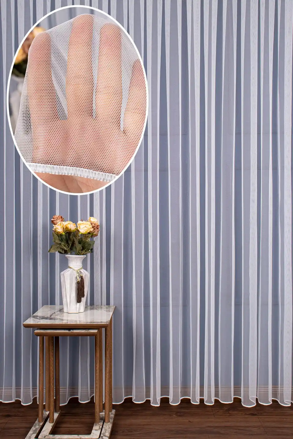 UTKUM EV TEKSTİL Grek Tül Perde Petek Zemin 1/3 Sık Pile Estetik ve Fonksiyonel Dekorasyon