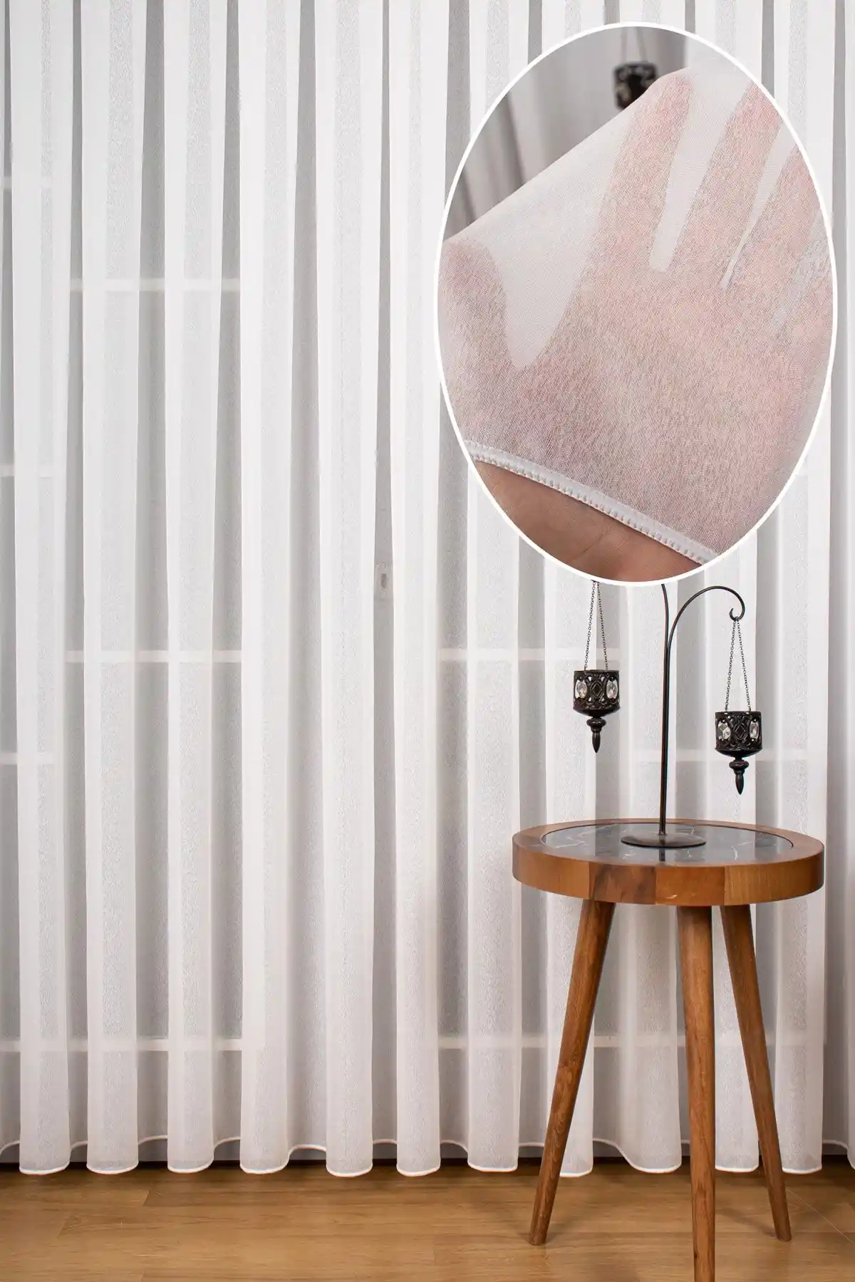 UTKUM Ev Tekstili Buzlu Armür Düz Tül Perde 1/3 Sık Pile – Estetik ve Fonksiyonellik İçin Uygun