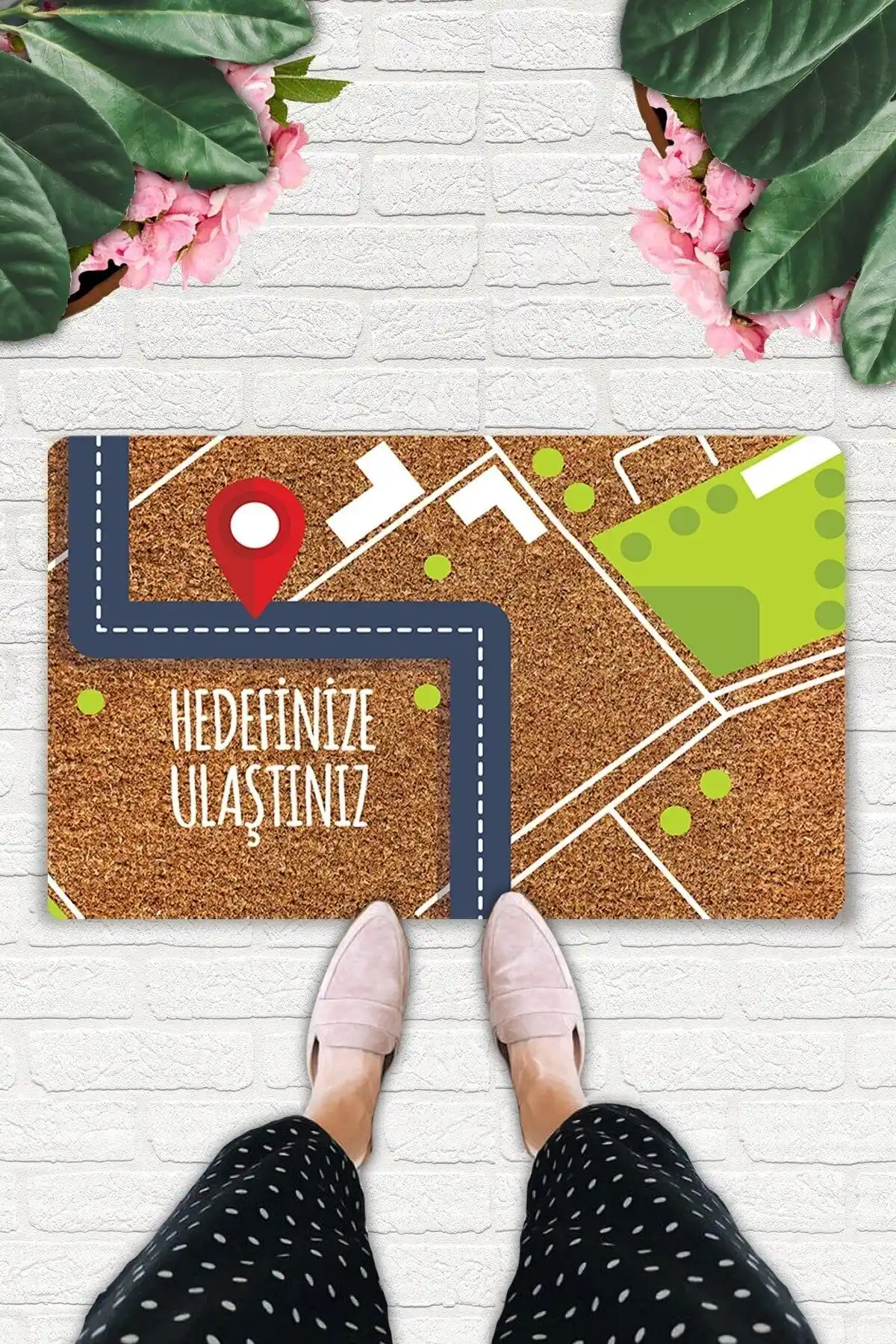 Uygur Home Coco Görünümlü Dekoratif Paspas: Şık ve Dayanıklı İç ve Dış Mekan Kullanımı