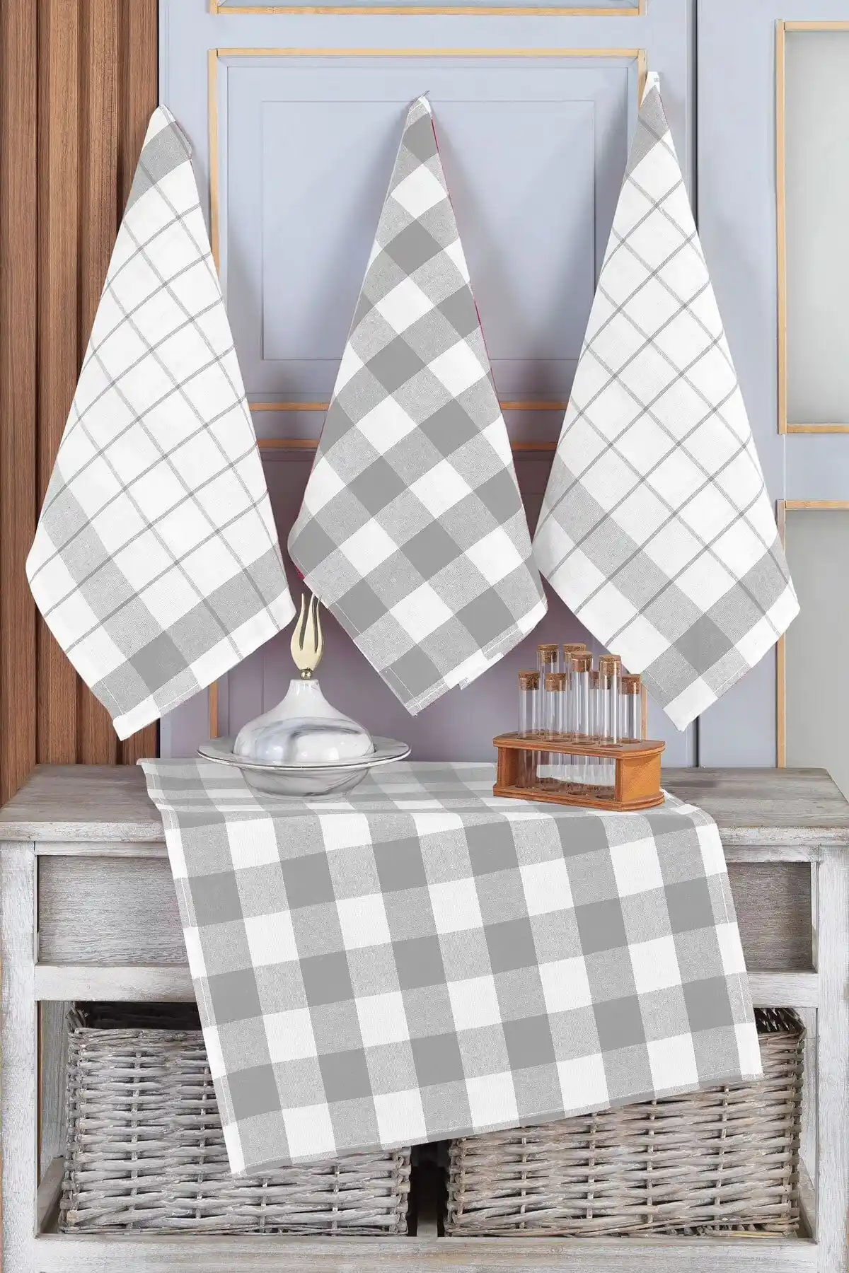 Vagonik 4'lü Mutfak Havlusu Seti ve Aksesuarları ile Şıklık ve Fonksiyonellik