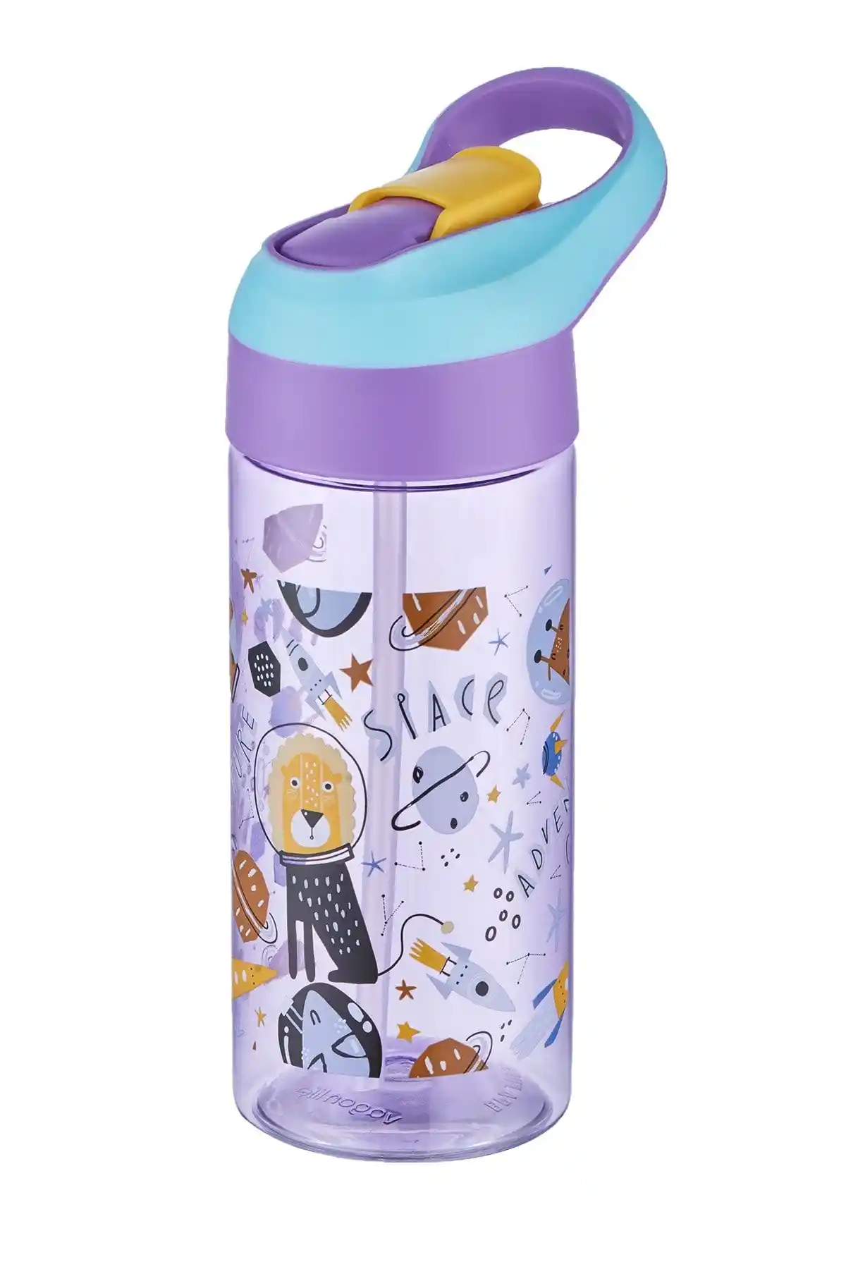 Vagonlife 500ml Tritan Kalın Pipetli Çocuk Okul Su Matarası Güvenli ve Dayanıklı Tasarım