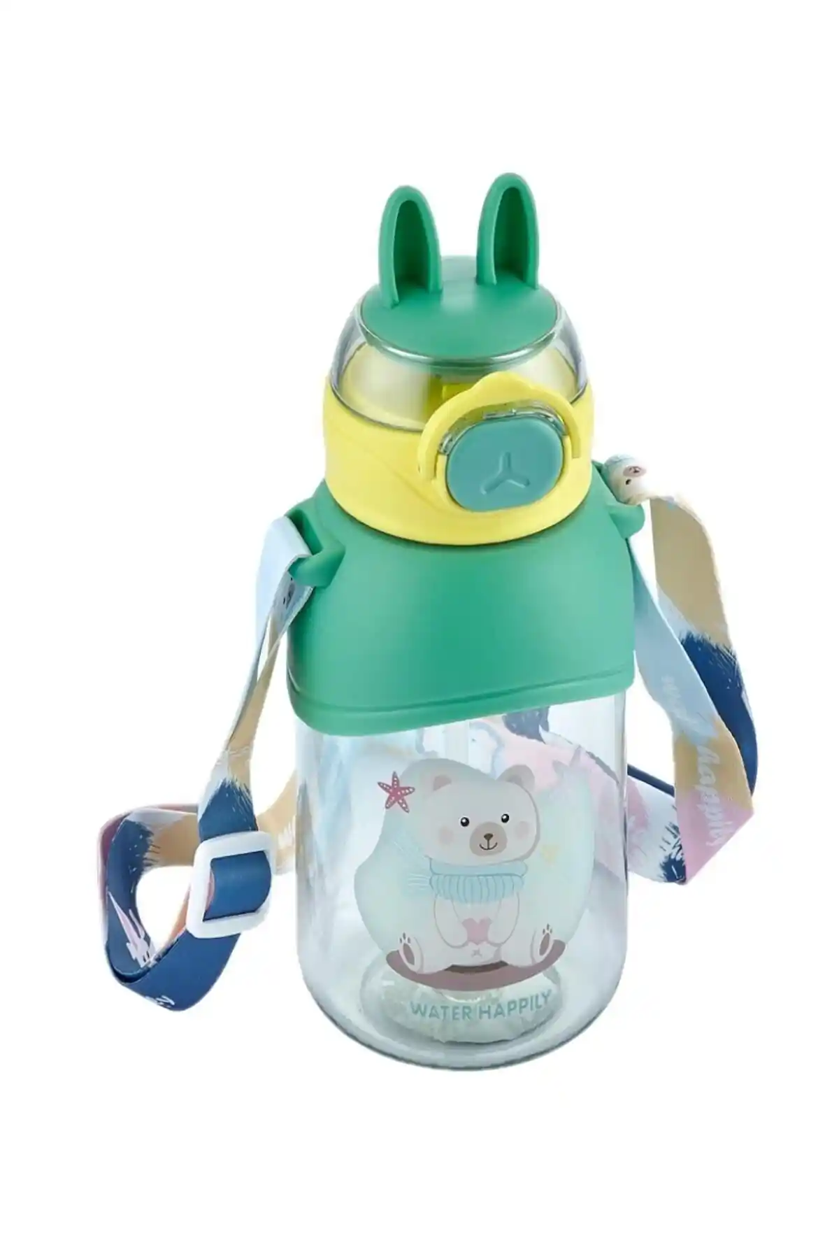 Vagonlife 650 Ml Boyun Askılı Pipetli Kilitli Kapaklı Su Şişesi Çocuklar İçin Güvenli ve Dayanıklı