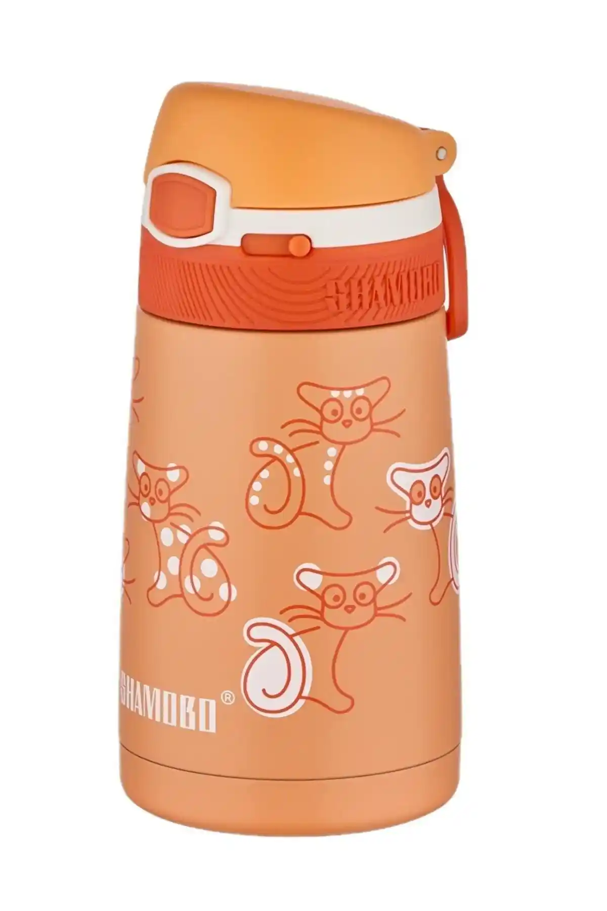 Vagonlife Shamobo Çocuk 350 Ml Pipetli Paslanmaz Çelik Termos Güvenli ve Dayanıklı