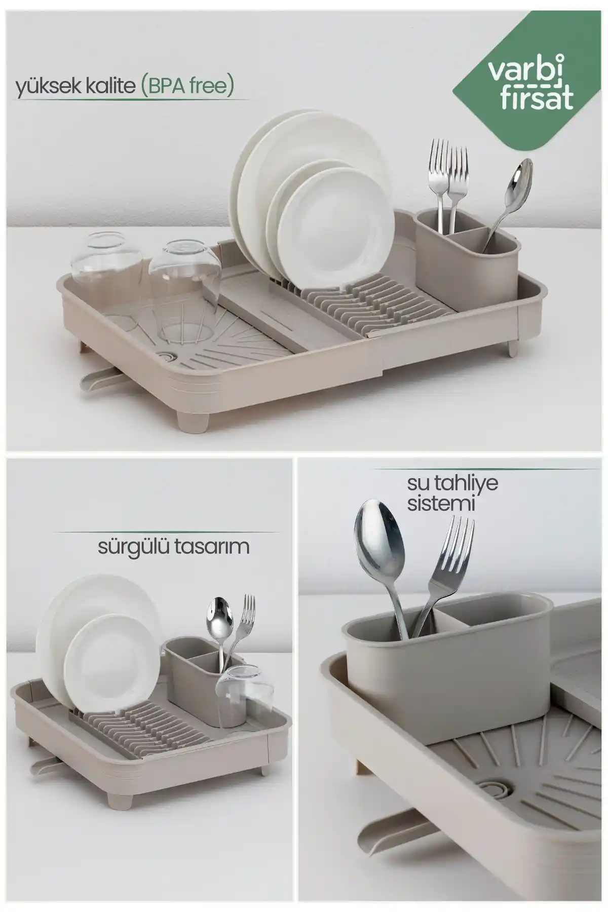 Varbifırsat Sürgülü Katlanabilir Tabaklık: Modern ve Pratik Mutfak Çözümü