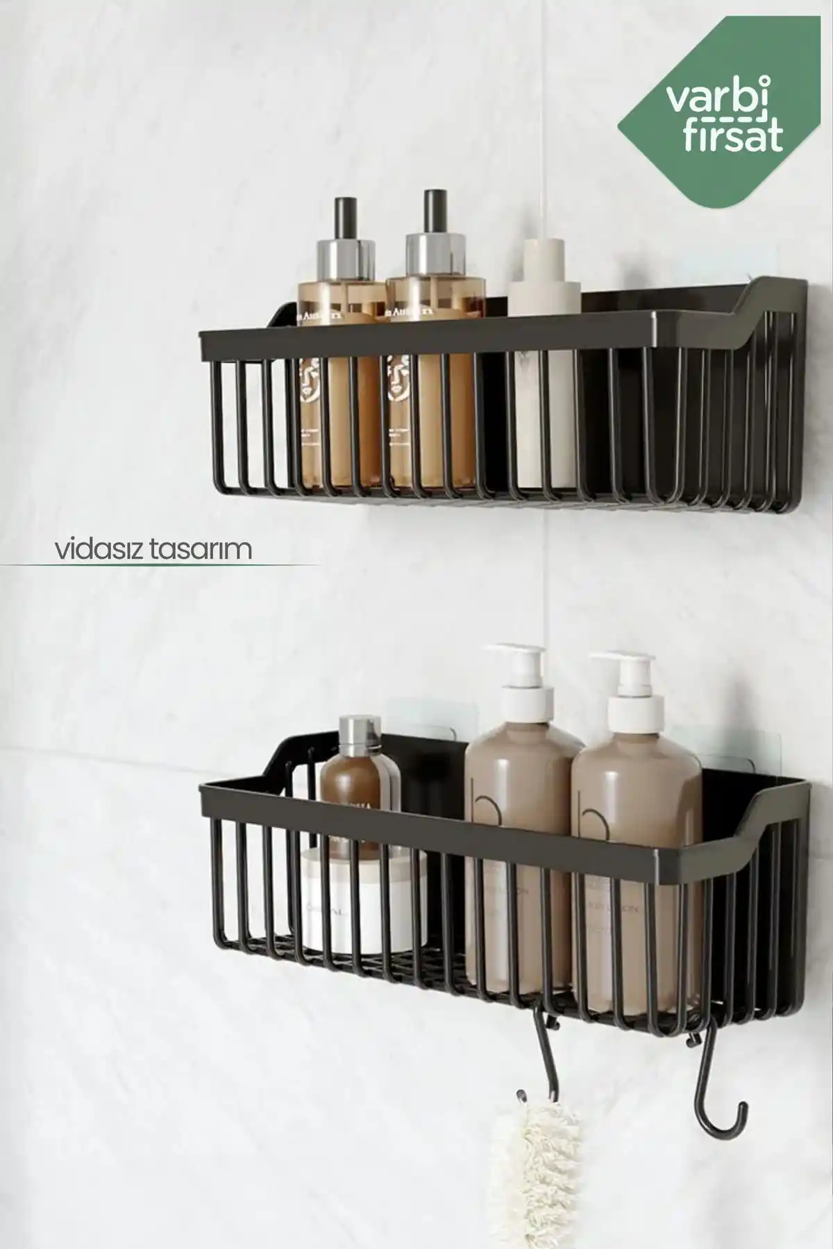 Varbifırsat Yapışkanlı Banyo Rafı Estetik ve İşlevsel Kullanım İçin Uygun