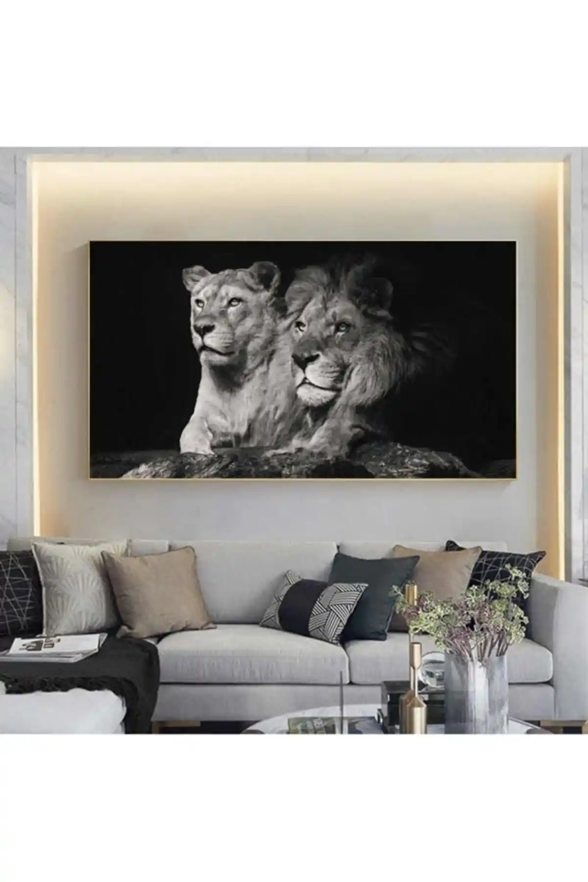 VeraStore Aslan Kanvas Tablo Modern ve Dayanıklı Dekorasyon Parçası