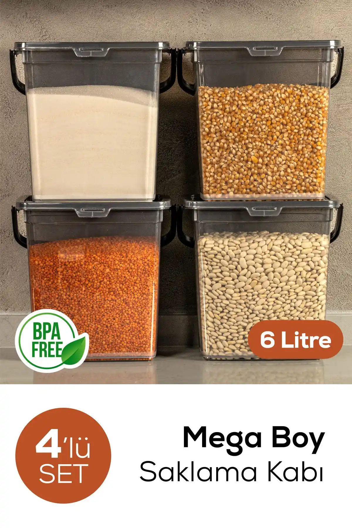 Vienev 4 Adet Kare Saklama Kabı Seti Gıda ve Eşyaları Güvenle Saklama Çözümü