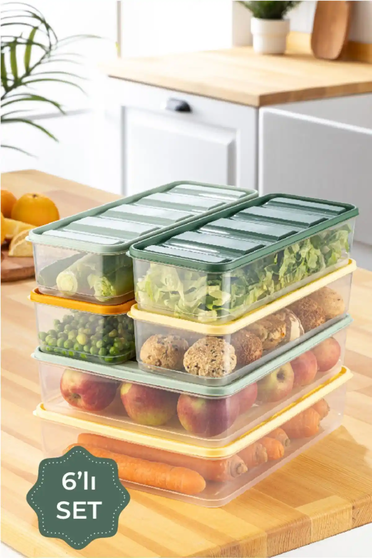 Vienev Plastik 6'lı Buzdolabı Düzenleyici Seti: Dayanıklı ve Estetik Saklama Çözümleri