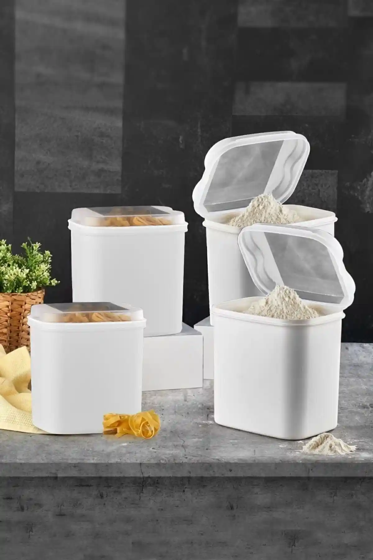 Vip Ahmet 4'lü Un ve Bakliyat Kabı Seti ile Mutfak Düzeninizi Geliştirin