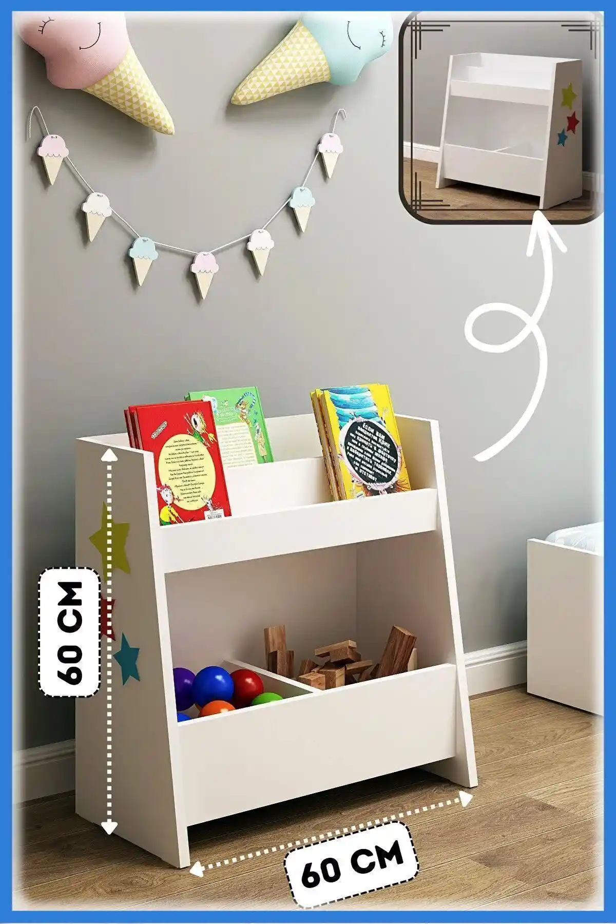 Vitya Montessori Çok Amaçlı Kitaplık: Çocuklar İçin Fonksiyonel ve Estetik Depolama Çözümü