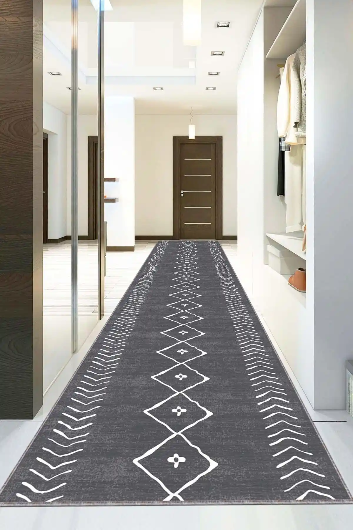 Viva Home Kaymaz Taban Kesme Rulo Yolluk Gri Modern Mutfak Halısı 90 karakter