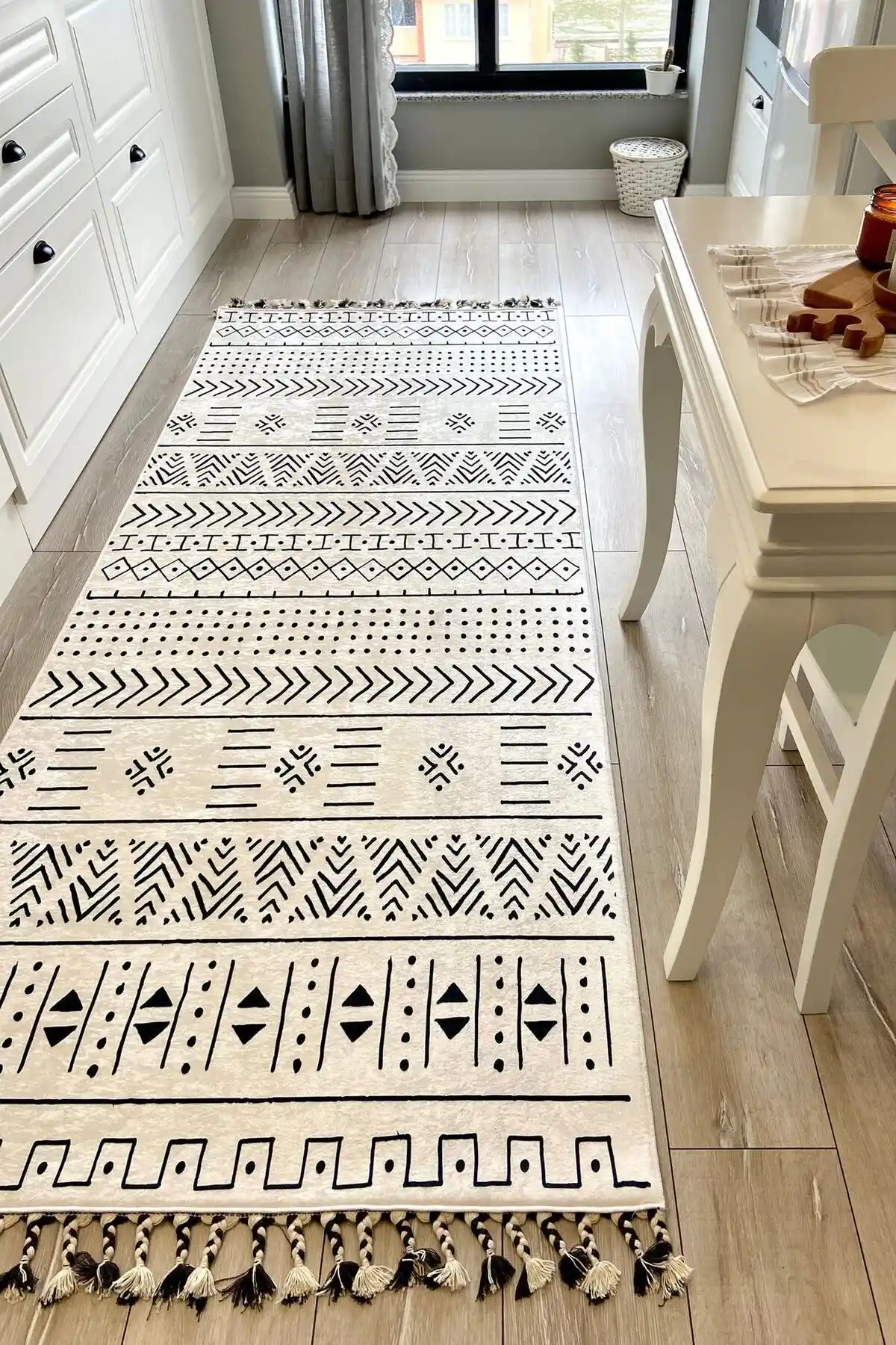 VOPTEKS Modern Dijital Baskı Yıkanabilir Kaymaz Taban Dekoratif Salon Halısı