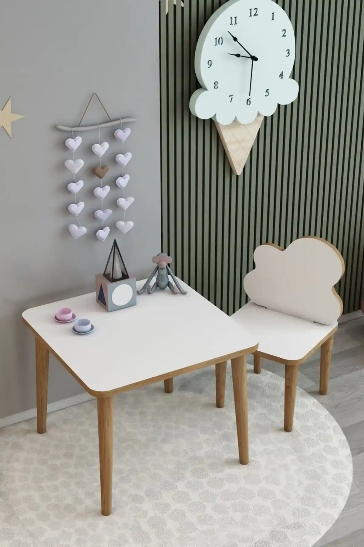 Webkapinda Yaz Sil Yüzey Çocuk Bebek Masa Sandalye Takımı Güvenli ve Estetik Tasarım