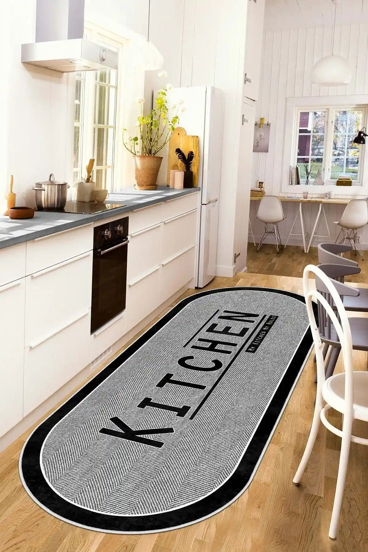 West Home Dijital Baskı Oval Halı Yıkanabilir Kaymaz Taban Modern Tasarım ve Sağlıklı Kullanım