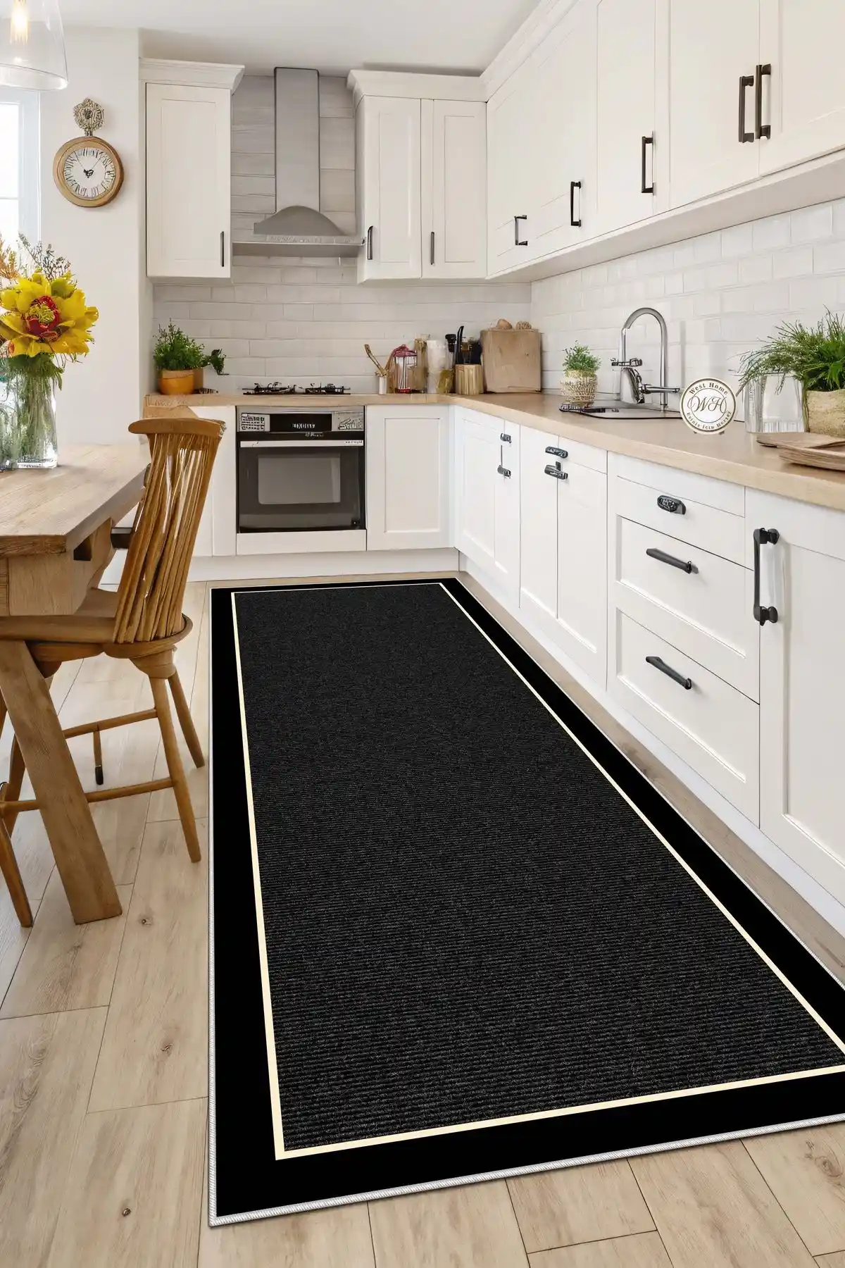 West Home Dijital Baskı Yıkanabilir Kaymaz Taban Salon Halısı Modern Tasarım