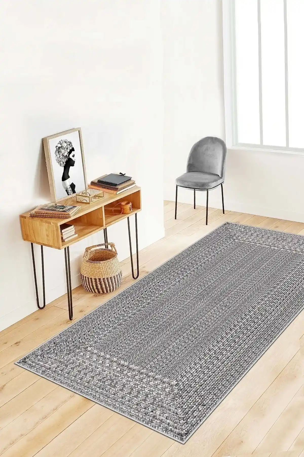 West Home Dijital Baskı Yıkanabilir Kaymaz Tabanlı Modern Mutfak ve Salon Halısı