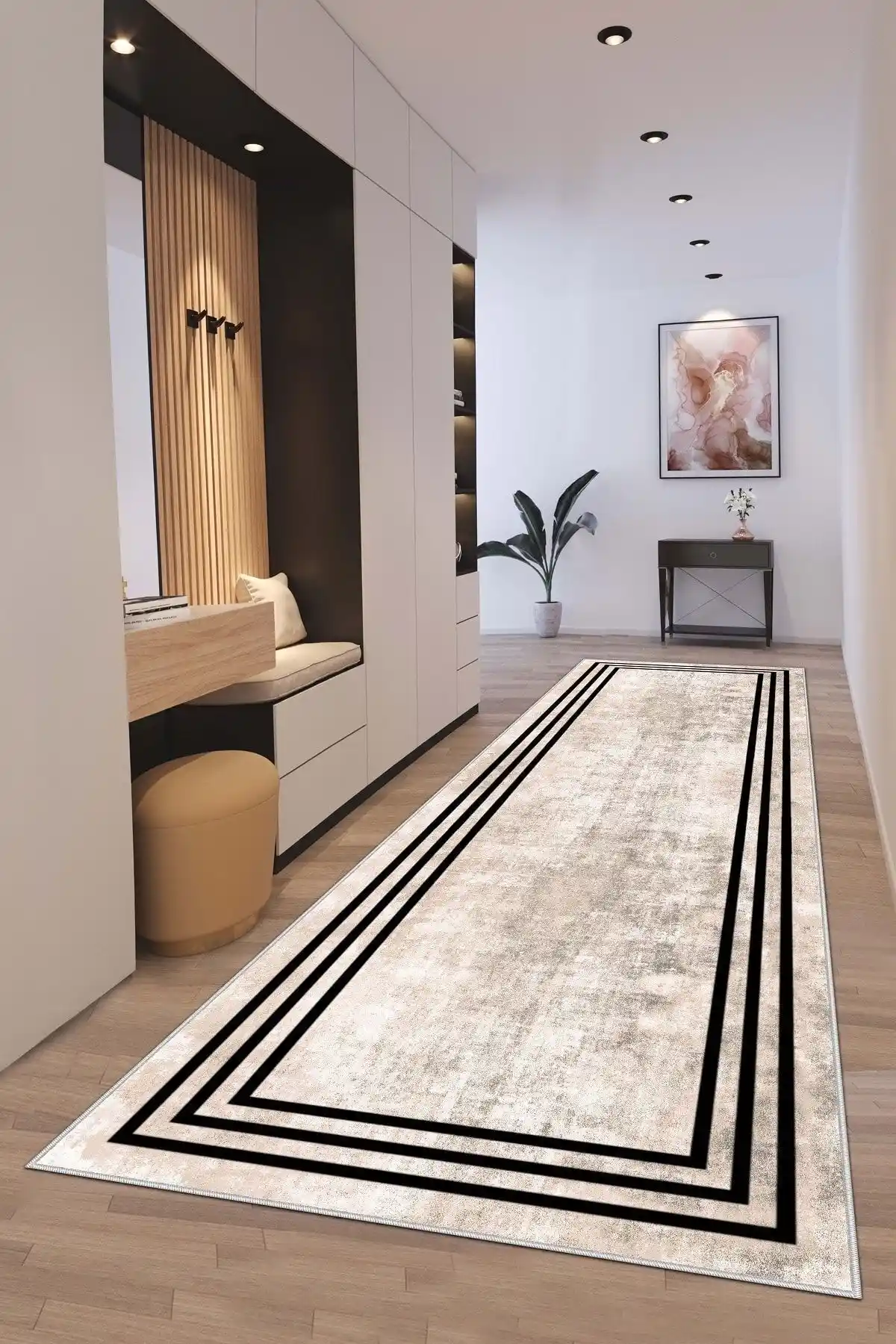 West Home Yıkanabilir Kaymaz Tabanlı Modern Halı - Estetik ve Dayanıklı İç Mekan Dekorasyonu