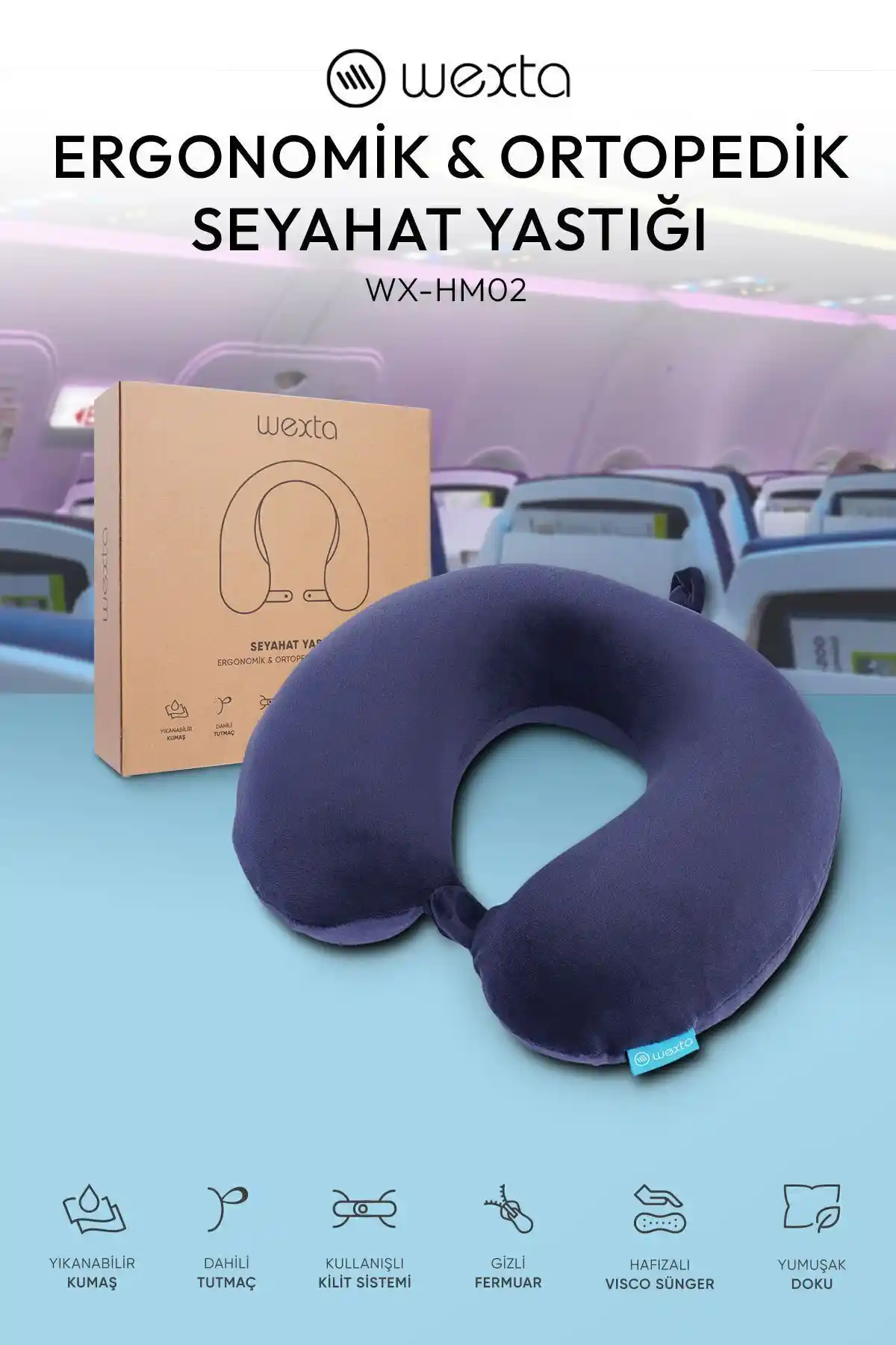 Wexta Seyahat Boyun Yastığı: Ergonomik ve Hijyenik Seyahat Konforu Sağlayan Ürün