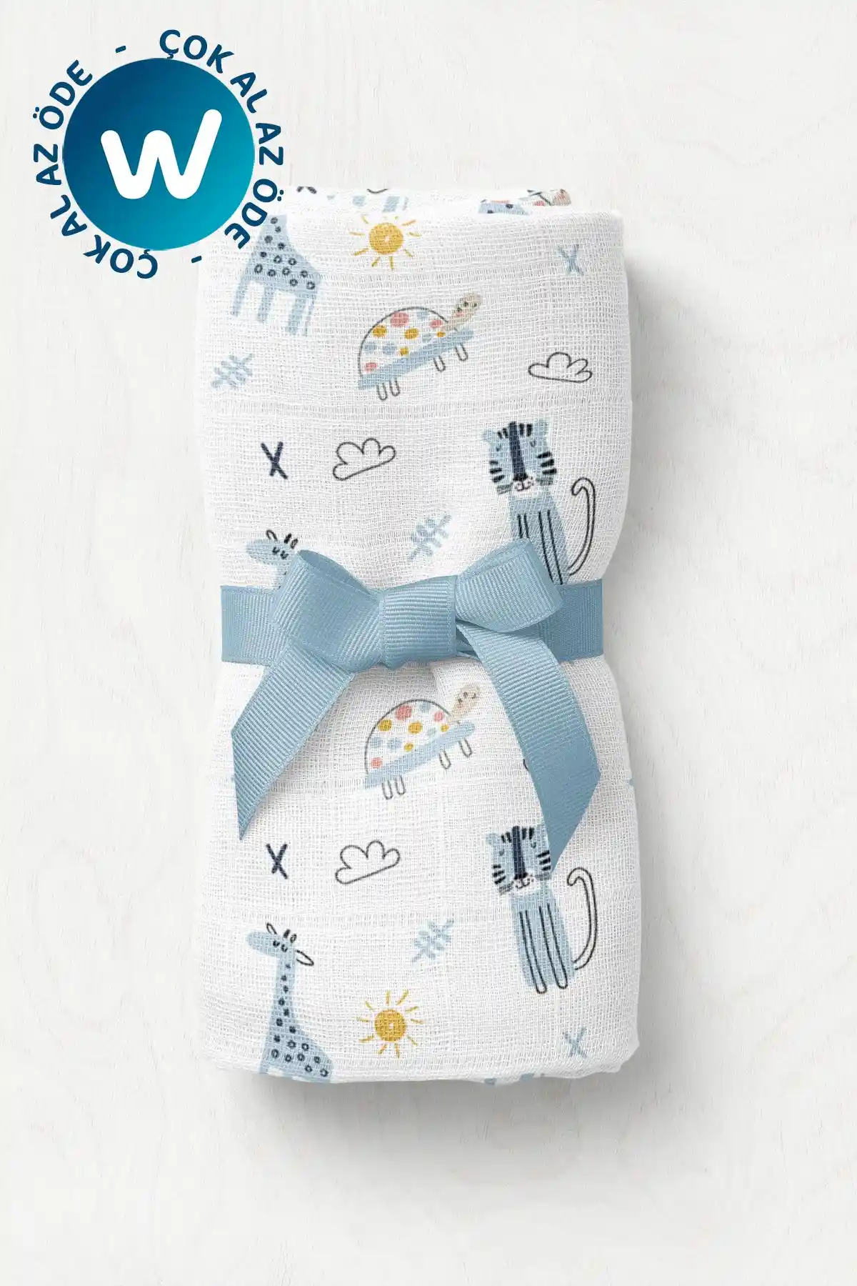 Wheeppo Çok Amaçlı Müslin Bebek Battaniyesi Panter Desen XL 75x100 cm Güvenli ve Konforlu Kullanım