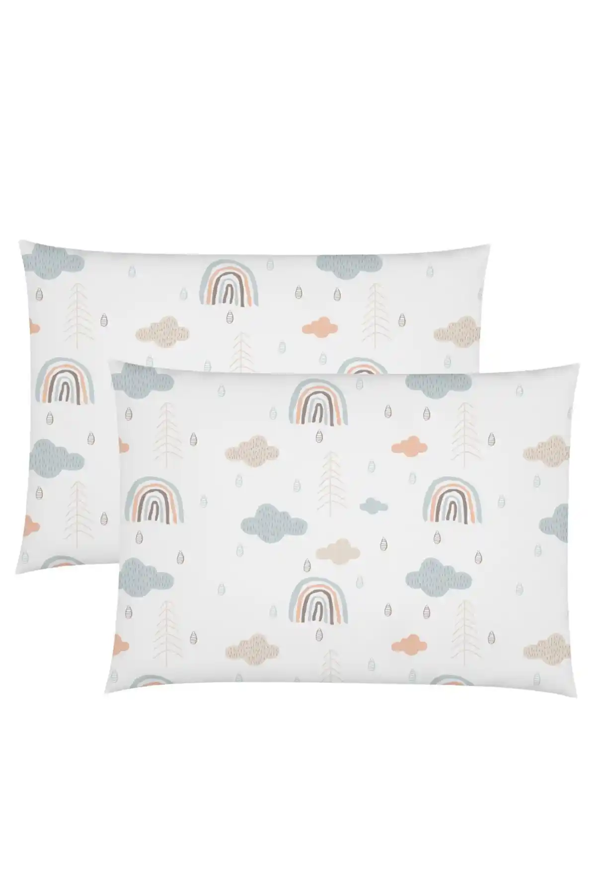 Wheeppo Gökkuşağı Desenli Pamuk Bebek Yastık Kılıfı Çocuk Odası Dekorasyonu İçin