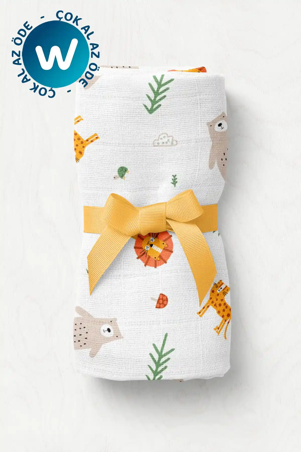 Wheeppo Leo Çok Amaçlı Pamuklu Müslin Bebek Battaniyesi 75x100 cm